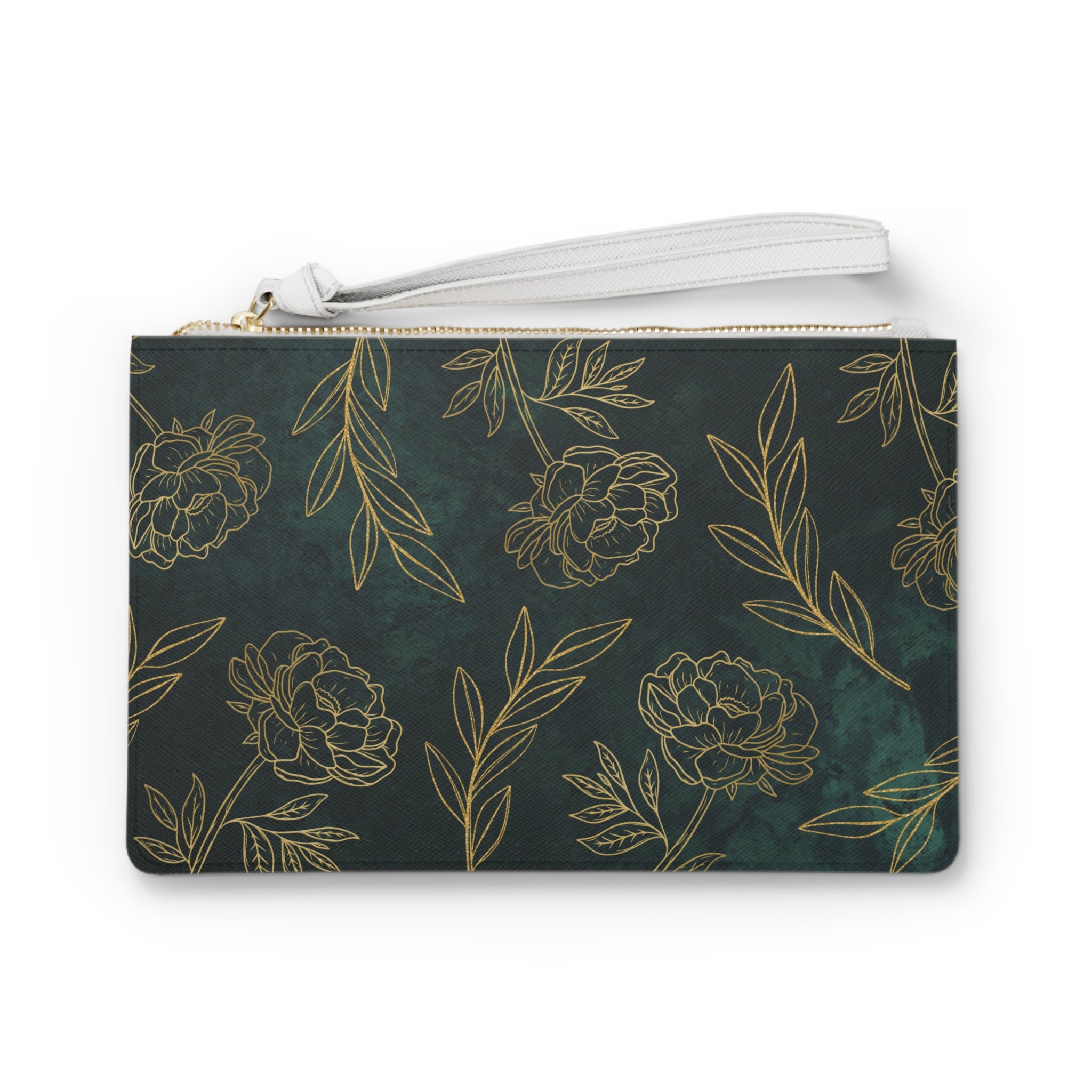 Green Gold Clutch Bag - Valentines Gift, Cute Design, Women Wallet Wristlet Clutch, Purses for Women Wristlet, Handbags Small Wallet Purses, Ladies Gifts