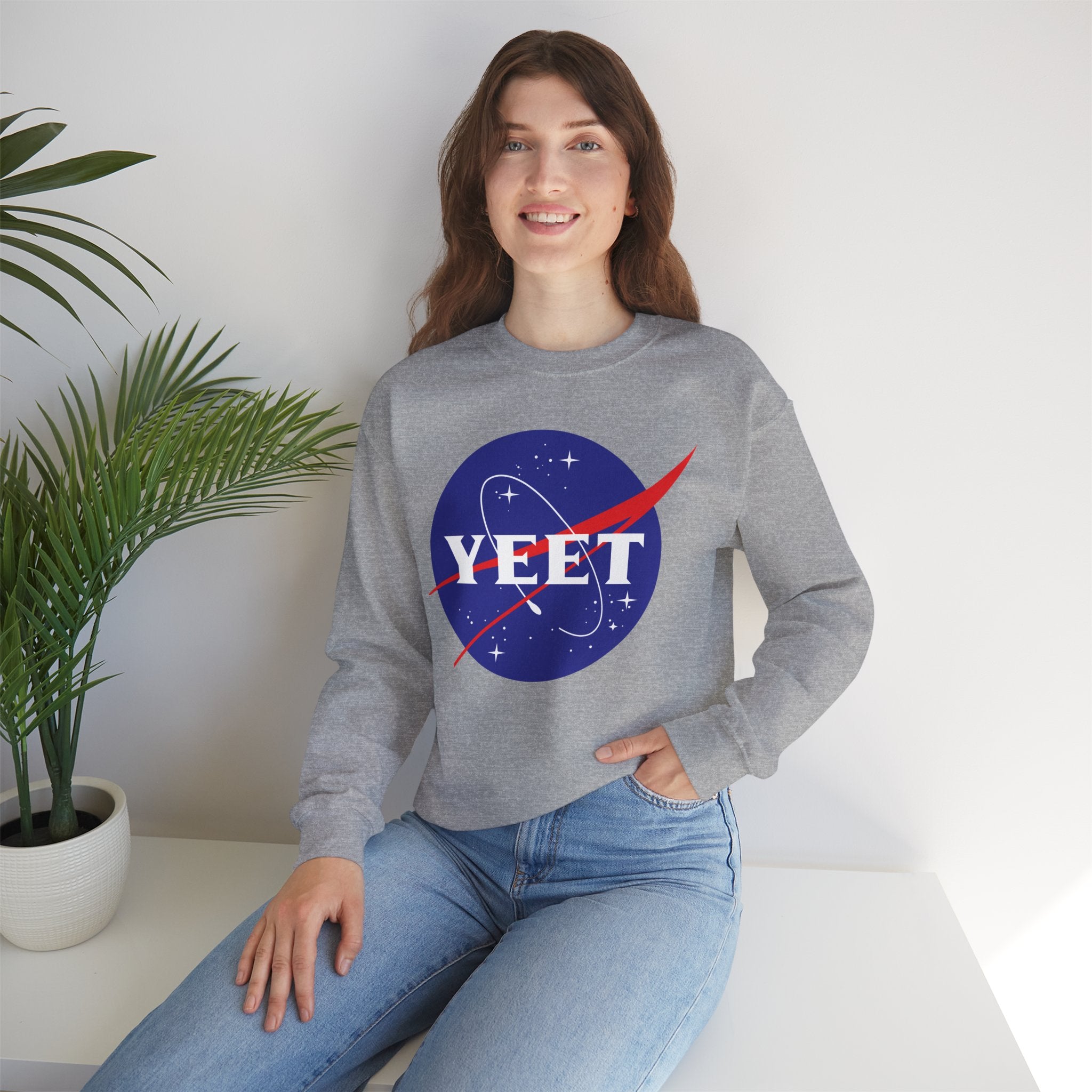Yeet Nasa Sweatshirt Design, Sports Sweatshirt, Wrestling Fan Unisex Sweatshirt - Gift for Him or Her, Casual Outwear, Heavy Blend Crewneck Sweatshirt