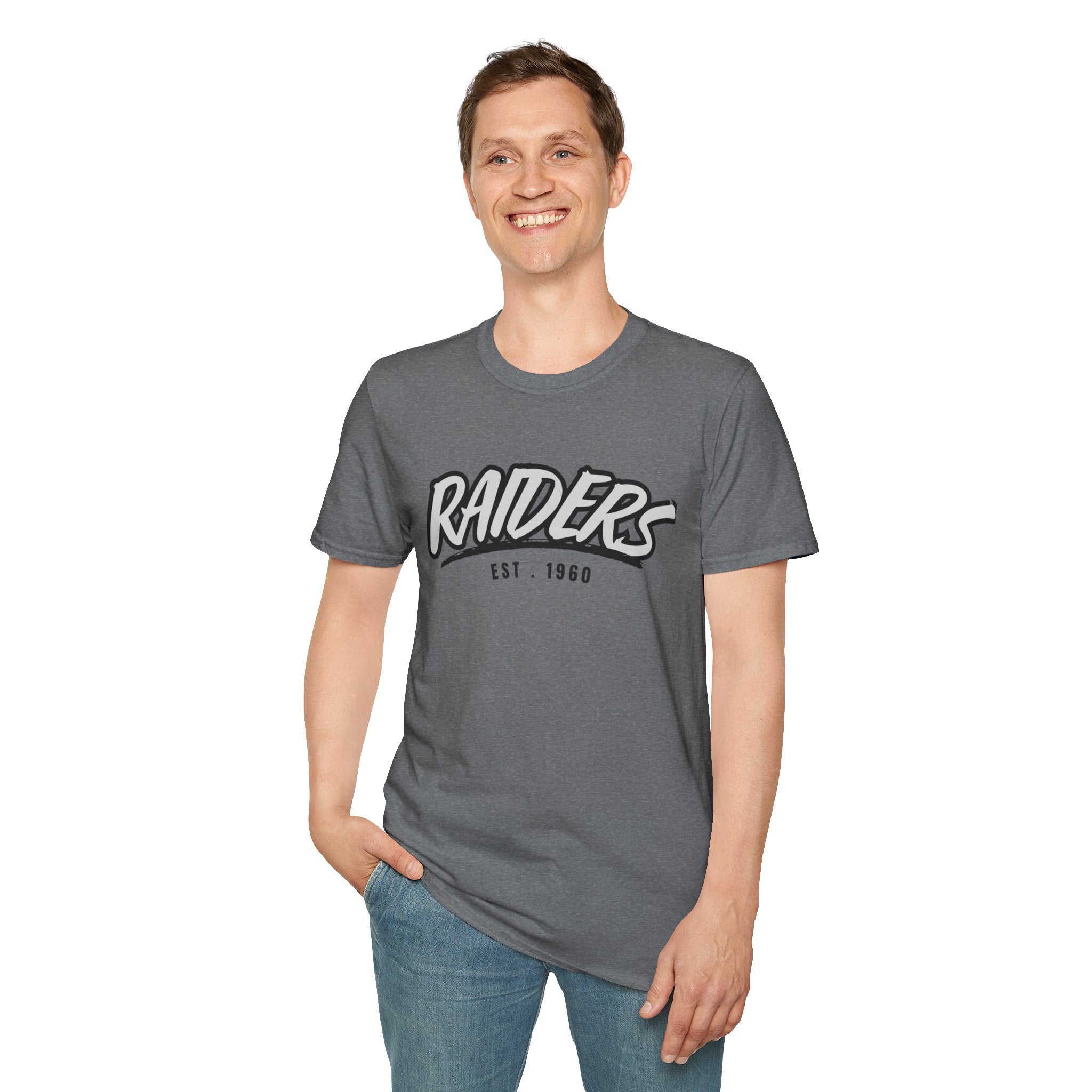Football Shirt Unisex Softstyle T-Shirt, Football Fan Tee, Team Raiders Football Gift, Sports Fan Apparel, Game Day Shirt