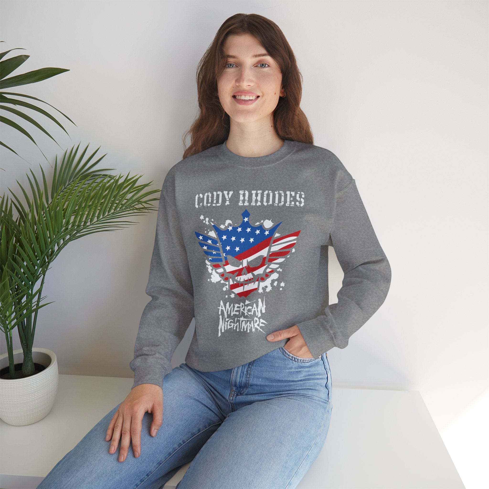 Cody Rhodes American Nightmare, Wrestling Fan Unisex Sweatshirt - Gift for Him or Her, Casual Outwear, Graphic Design, Heavy Blend Sweatshirt