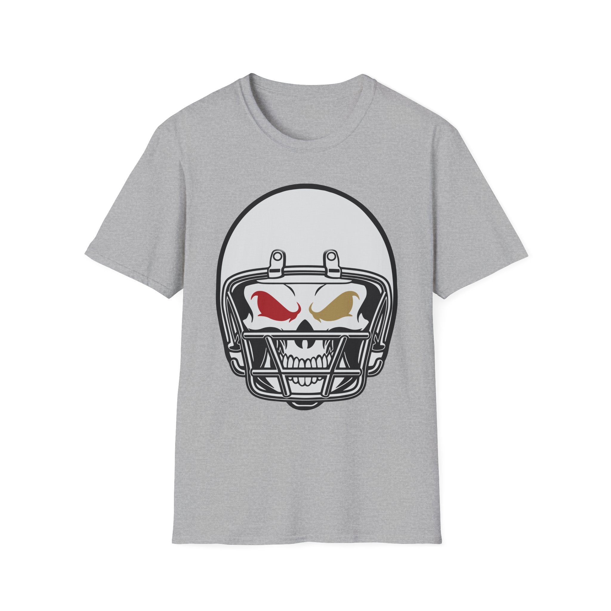 SF Football Skull Helmet T-Shirt - Unique Fan Apparel, Football Team Tee, Game Day Shirt, Sporty Top, Men's Women's Clothing