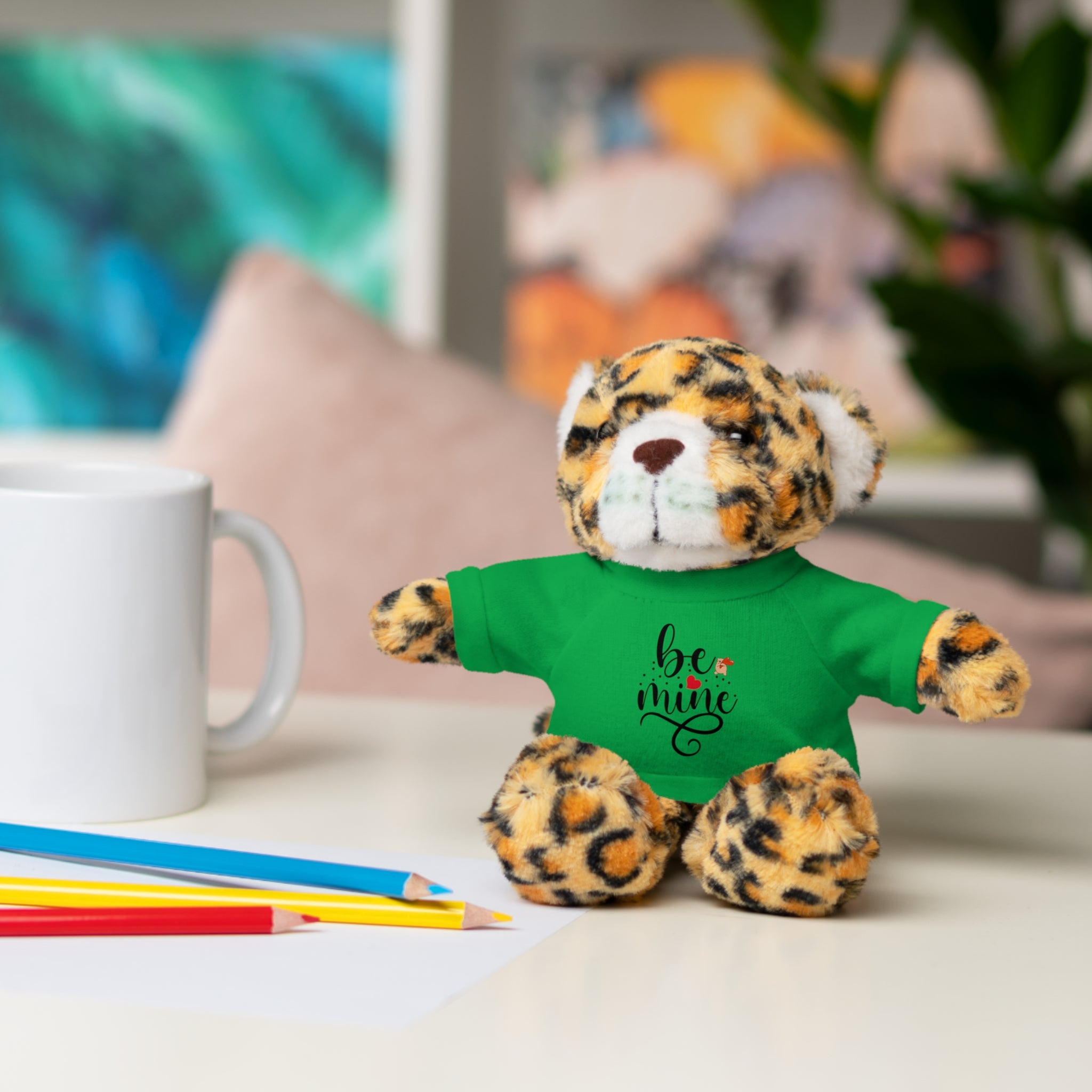Lovely Panda Plushy, Be Mine, Stuffed Animals Shirt Printed, Suitable for Soft Valentine's Day Gift for Her, Him