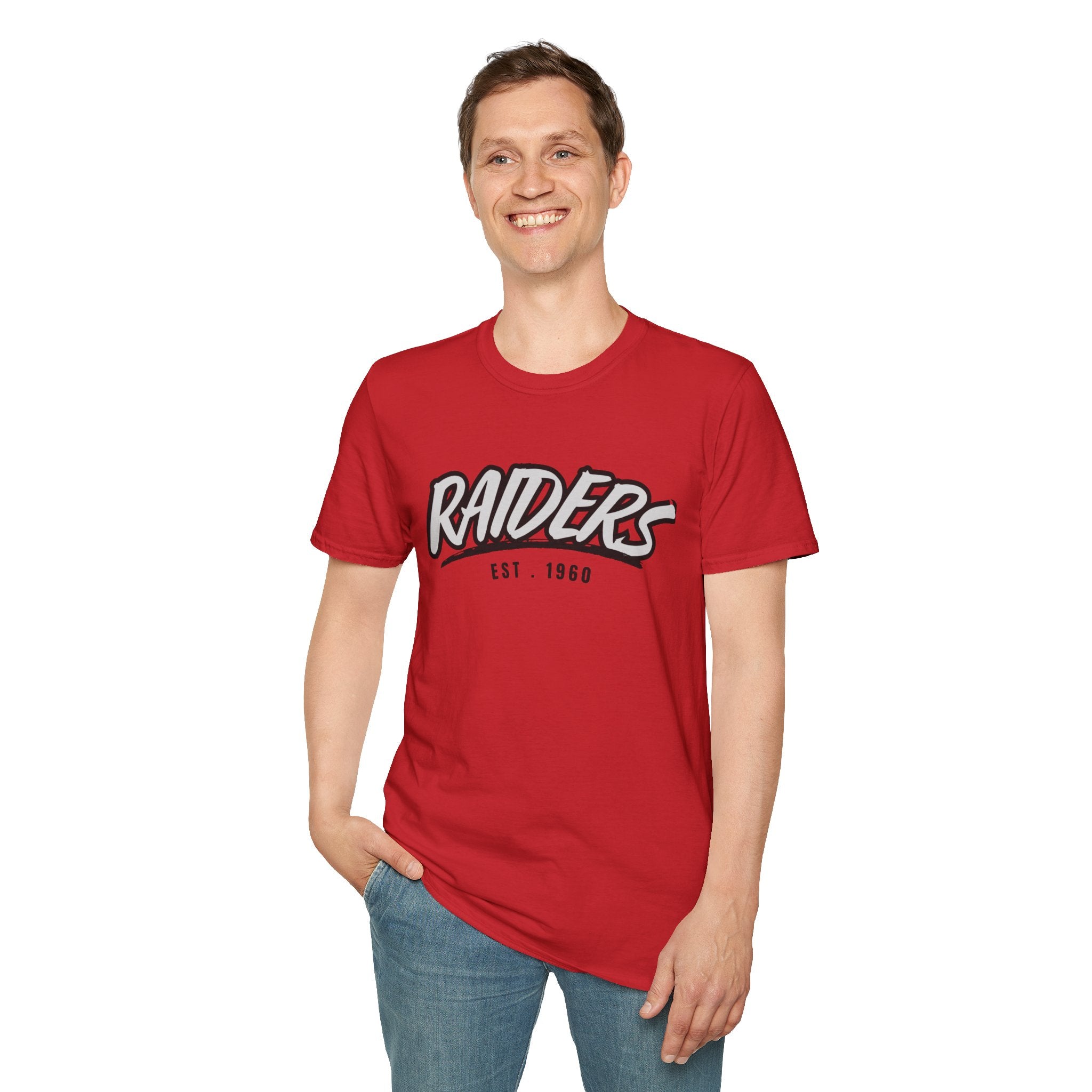 Football Shirt Unisex Softstyle T-Shirt, Football Fan Tee, Team Raiders Football Gift, Sports Fan Apparel, Game Day Shirt