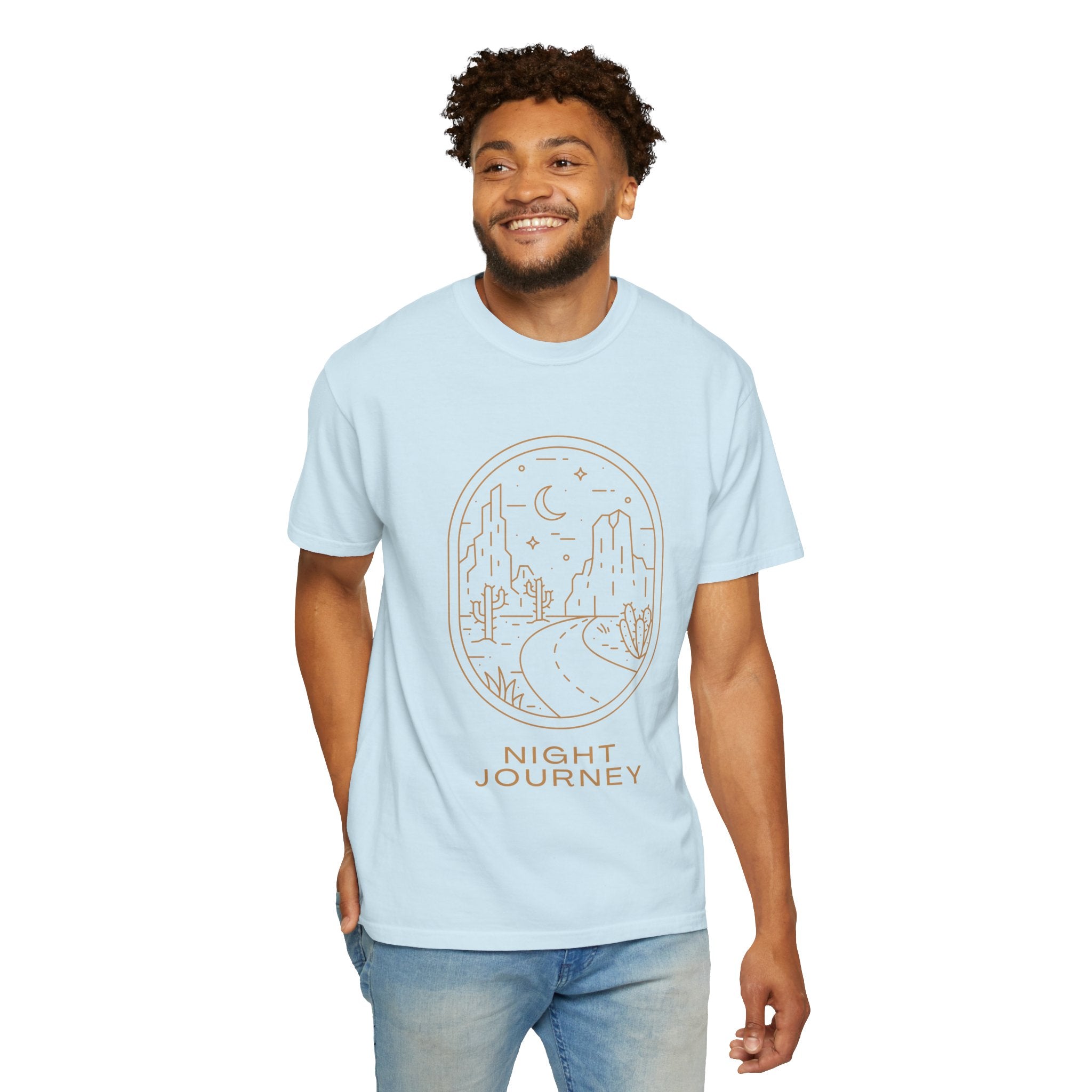 Night Journey, Graphic Design Unisex T-shirt, Casual Cotton Outwear, Gift for Him- Gift for Her, Stylish Tee, Cool Shirt, Trendy Apparel, Comfortable Top,