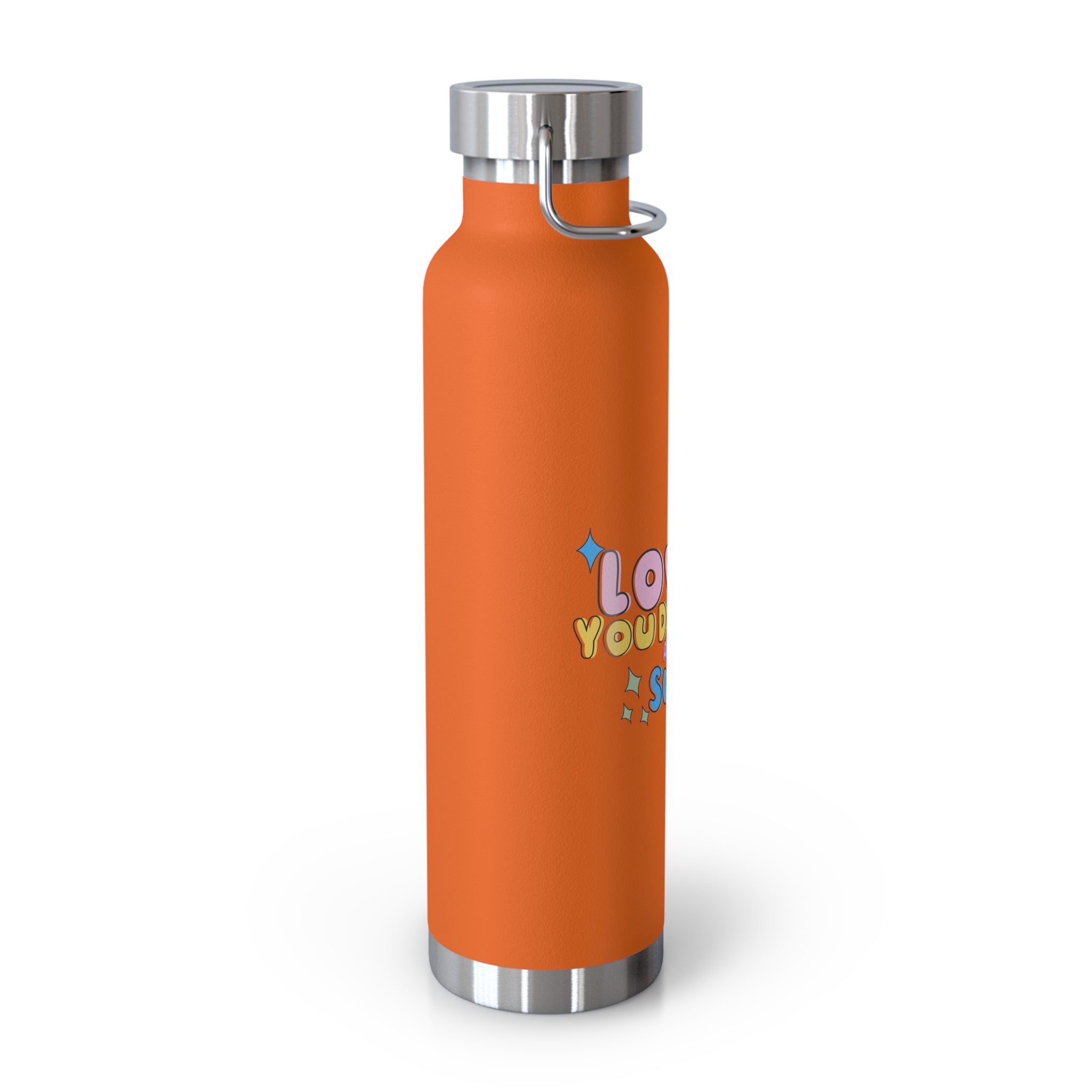 "Love What You Do and You'll Succeed " Copper Water Bottle, Inspirational Quote, Gift Tumbler, 22oz, Motivational Drinkware, Stainless Steel Thermos