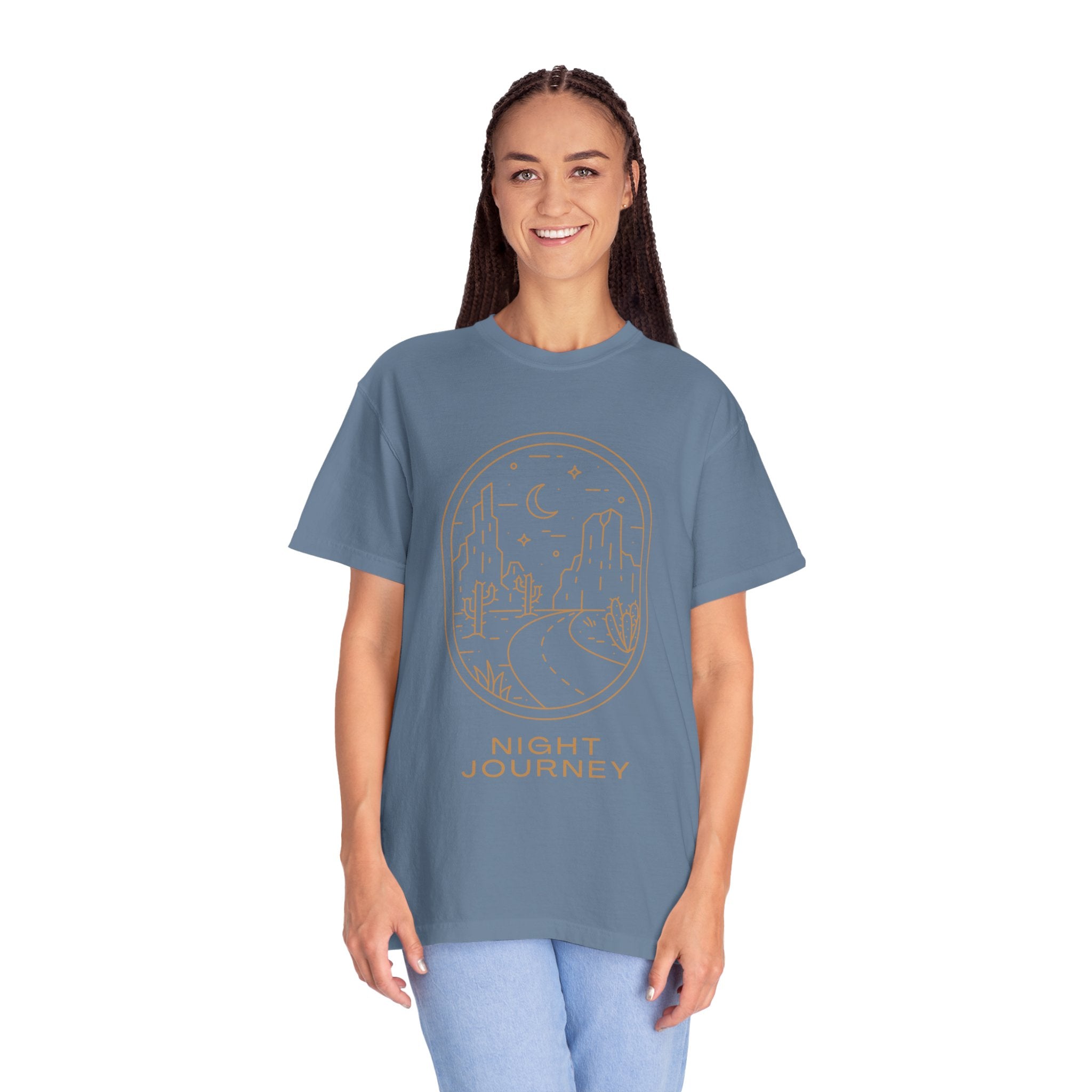 Night Journey, Graphic Design Unisex T-shirt, Casual Cotton Outwear, Gift for Him- Gift for Her, Stylish Tee, Cool Shirt, Trendy Apparel, Comfortable Top,