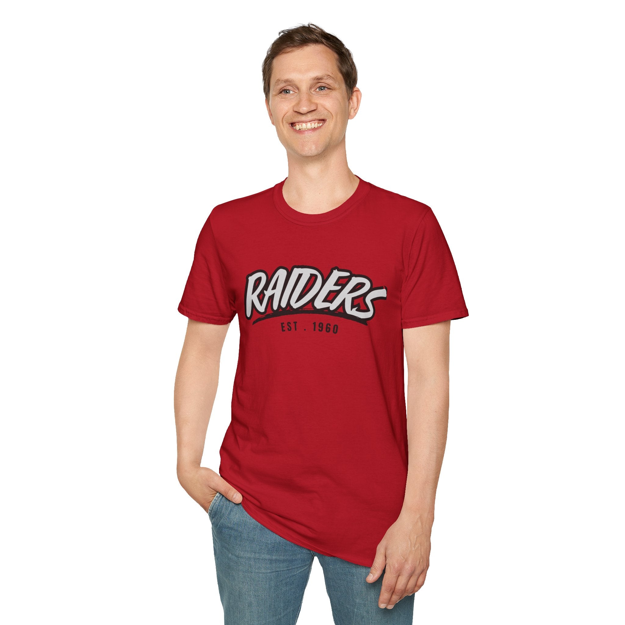 Football Shirt Unisex Softstyle T-Shirt, Football Fan Tee, Team Raiders Football Gift, Sports Fan Apparel, Game Day Shirt