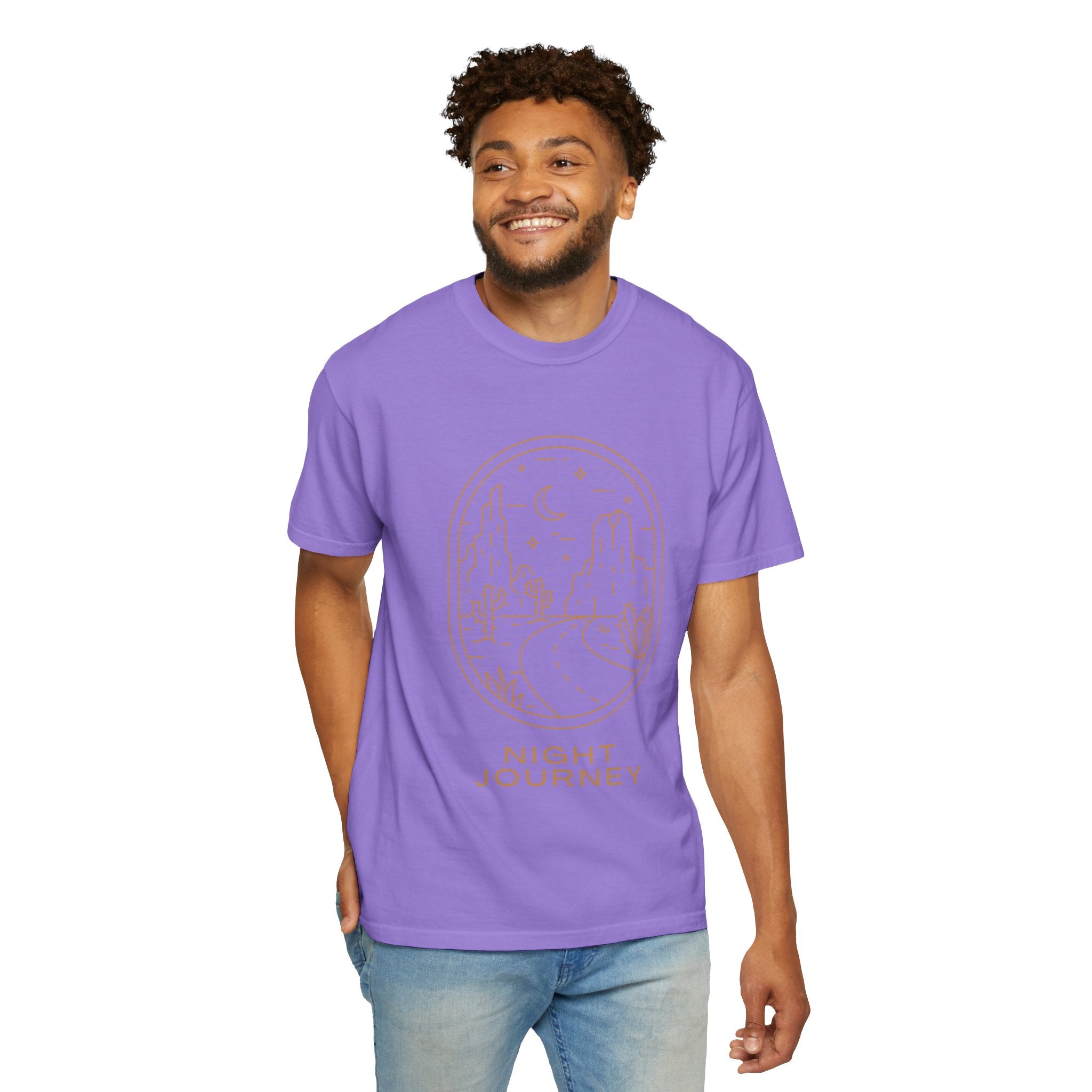 Night Journey, Graphic Design Unisex T-shirt, Casual Cotton Outwear, Gift for Him- Gift for Her, Stylish Tee, Cool Shirt, Trendy Apparel, Comfortable Top,