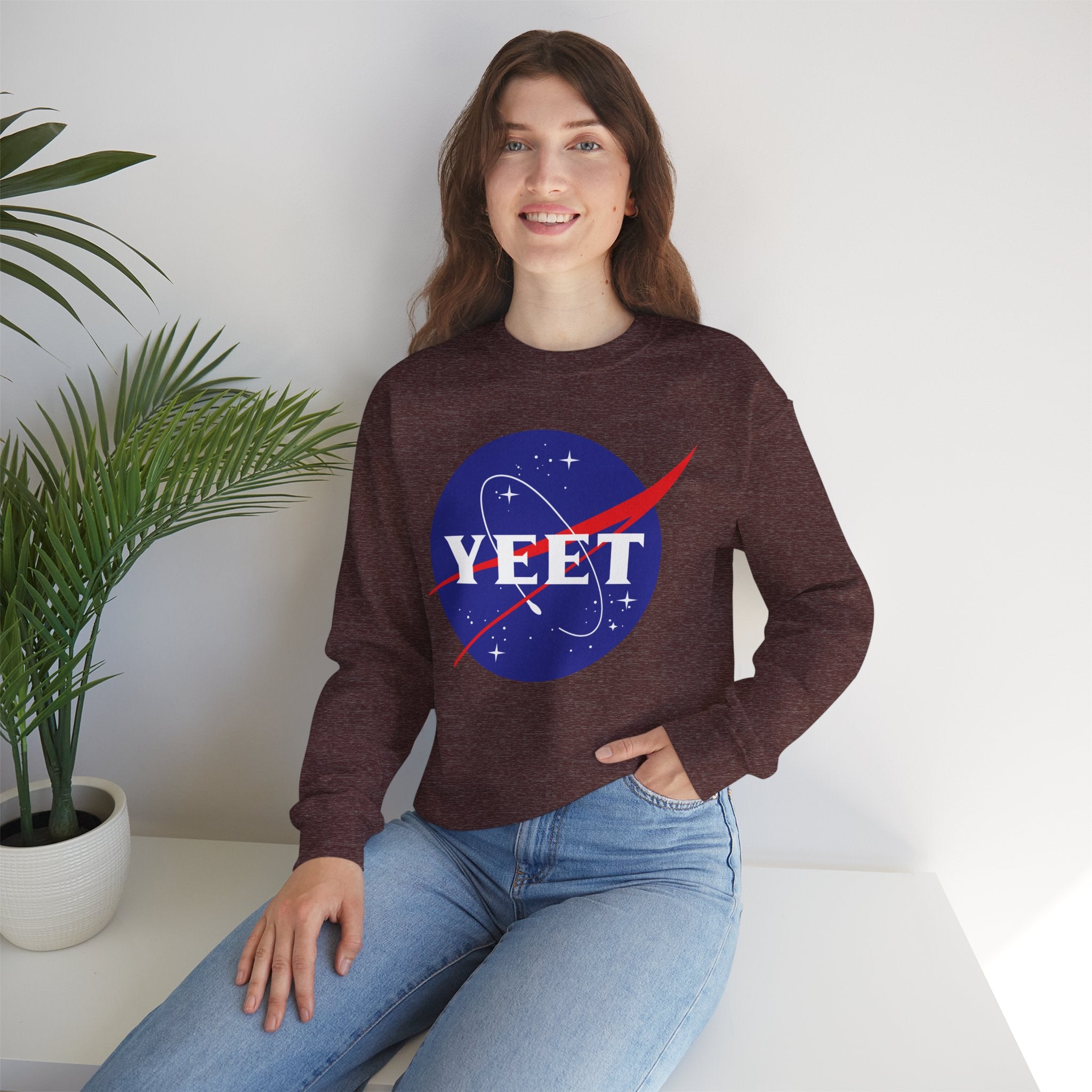 Yeet Nasa Sweatshirt Design, Sports Sweatshirt, Wrestling Fan Unisex Sweatshirt - Gift for Him or Her, Casual Outwear, Heavy Blend Crewneck Sweatshirt