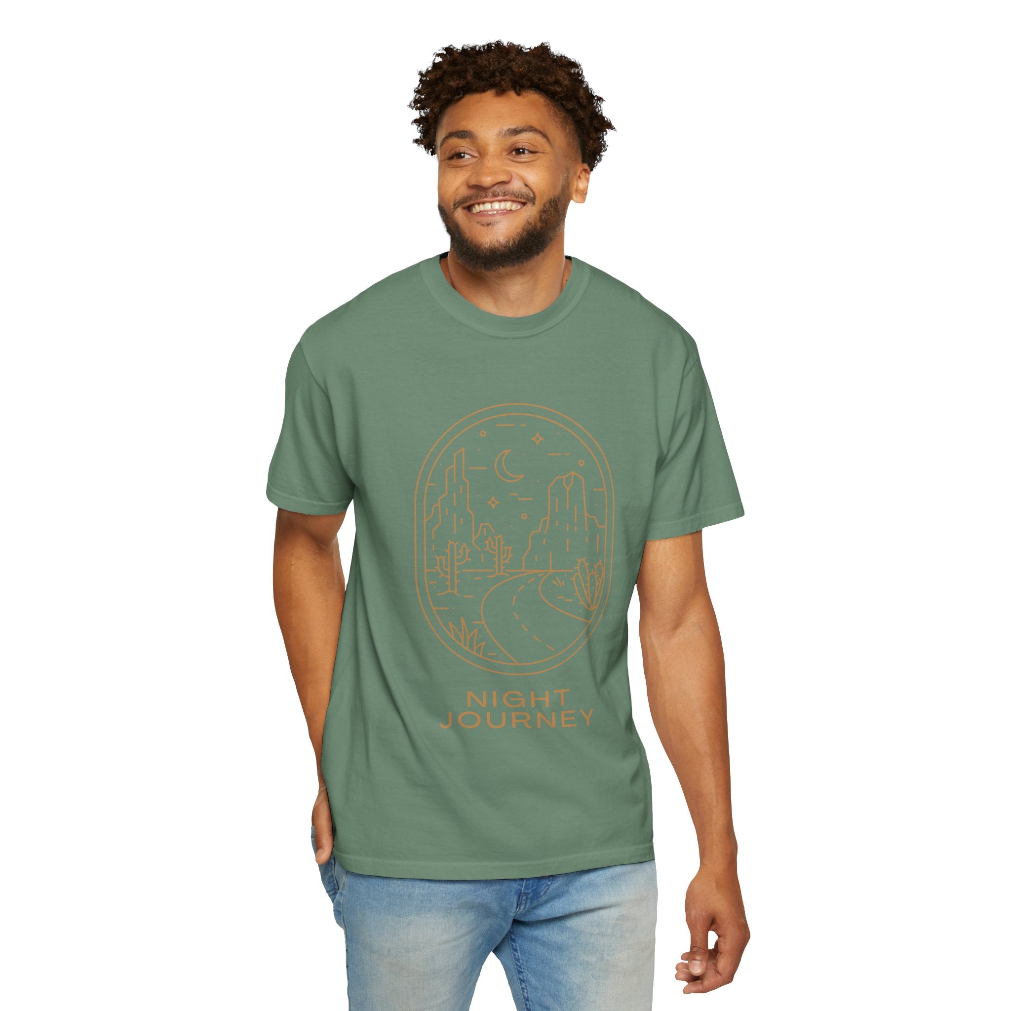 Night Journey, Graphic Design Unisex T-shirt, Casual Cotton Outwear, Gift for Him- Gift for Her, Stylish Tee, Cool Shirt, Trendy Apparel, Comfortable Top,