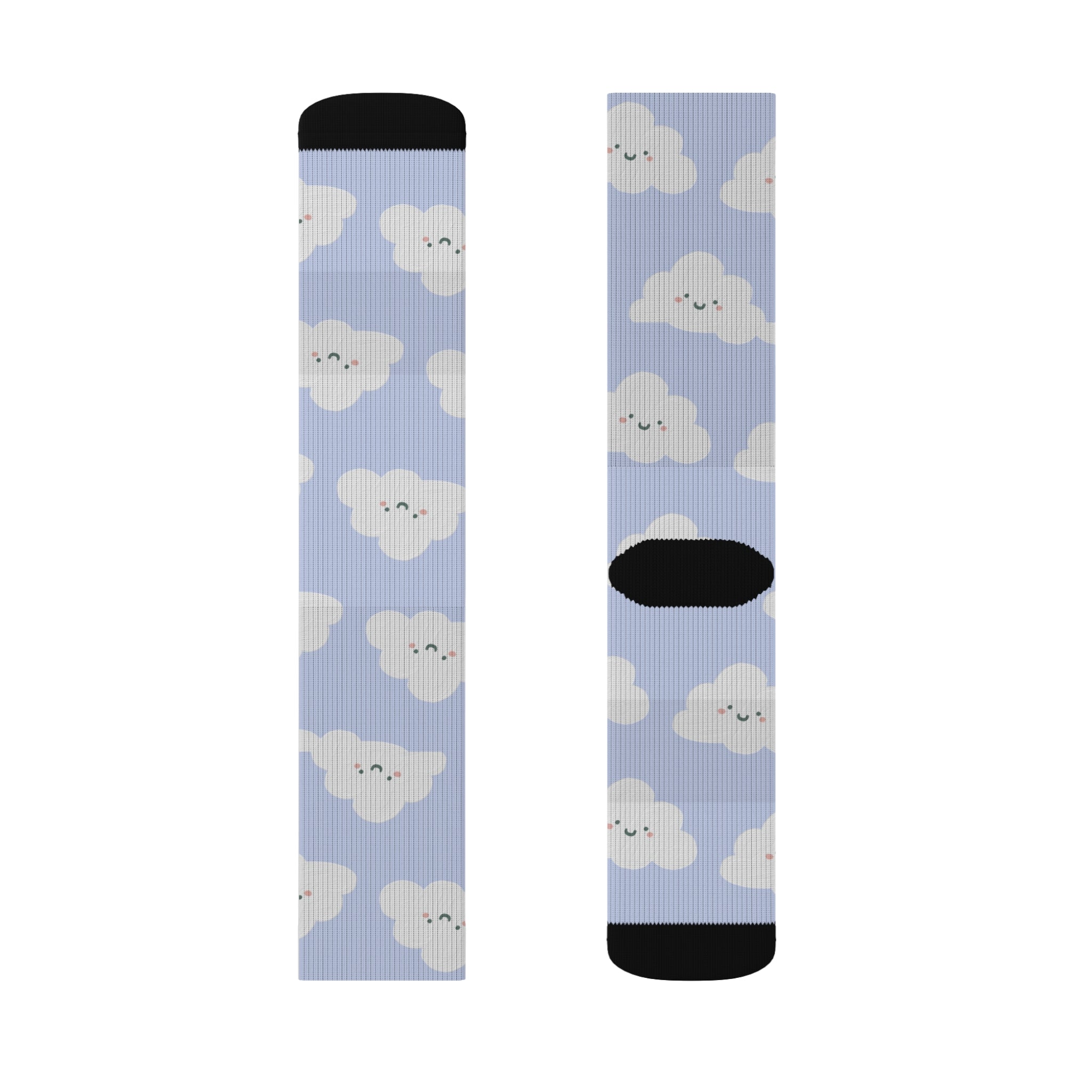 Blue and White Clouds Cute Simple Socks Warm Crew Socks Socks for everyday wear