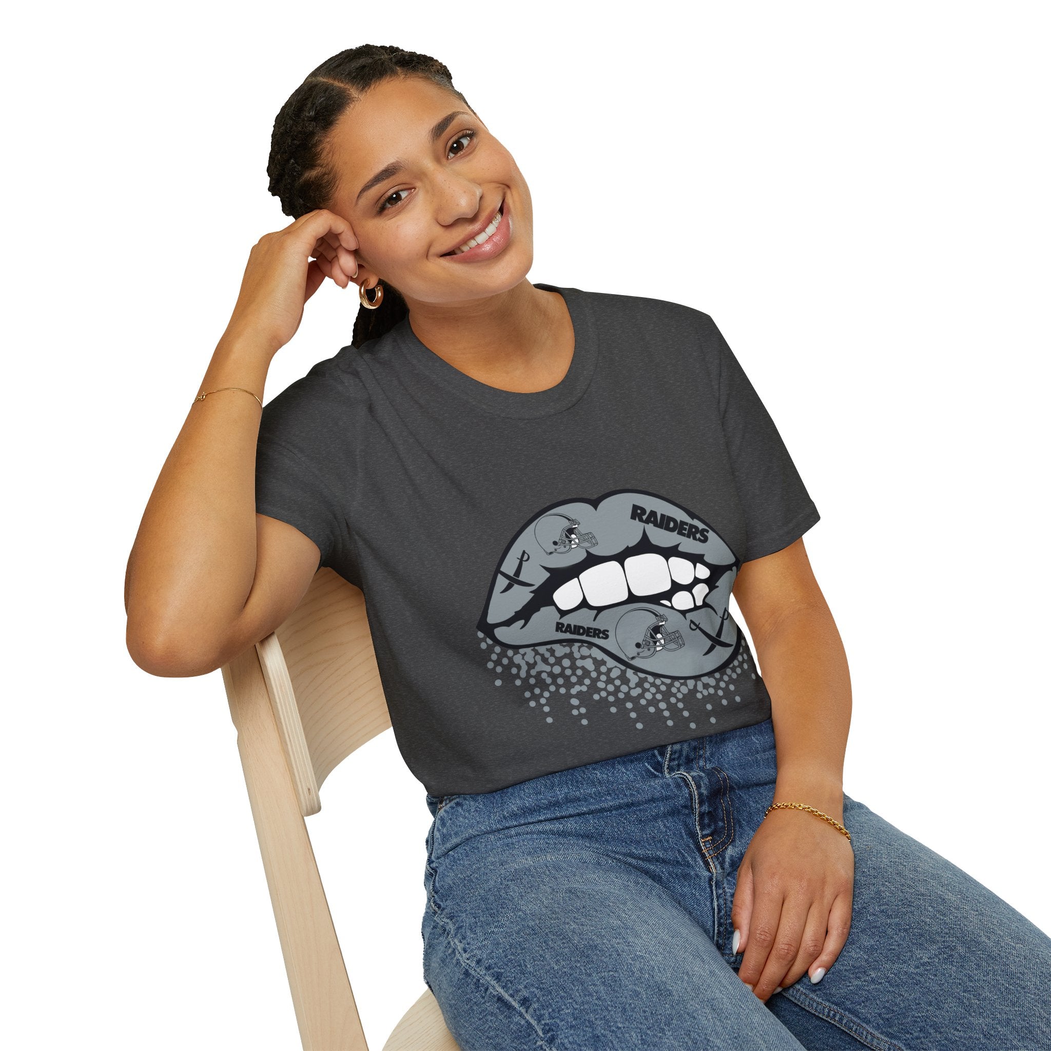 Lip Bite Raiders Unisex T-Shirt -Vintage Inspired Tee, Classic Shirt, Football Fan Shirt, Team Sports Top, Soft Cotton Jersey
