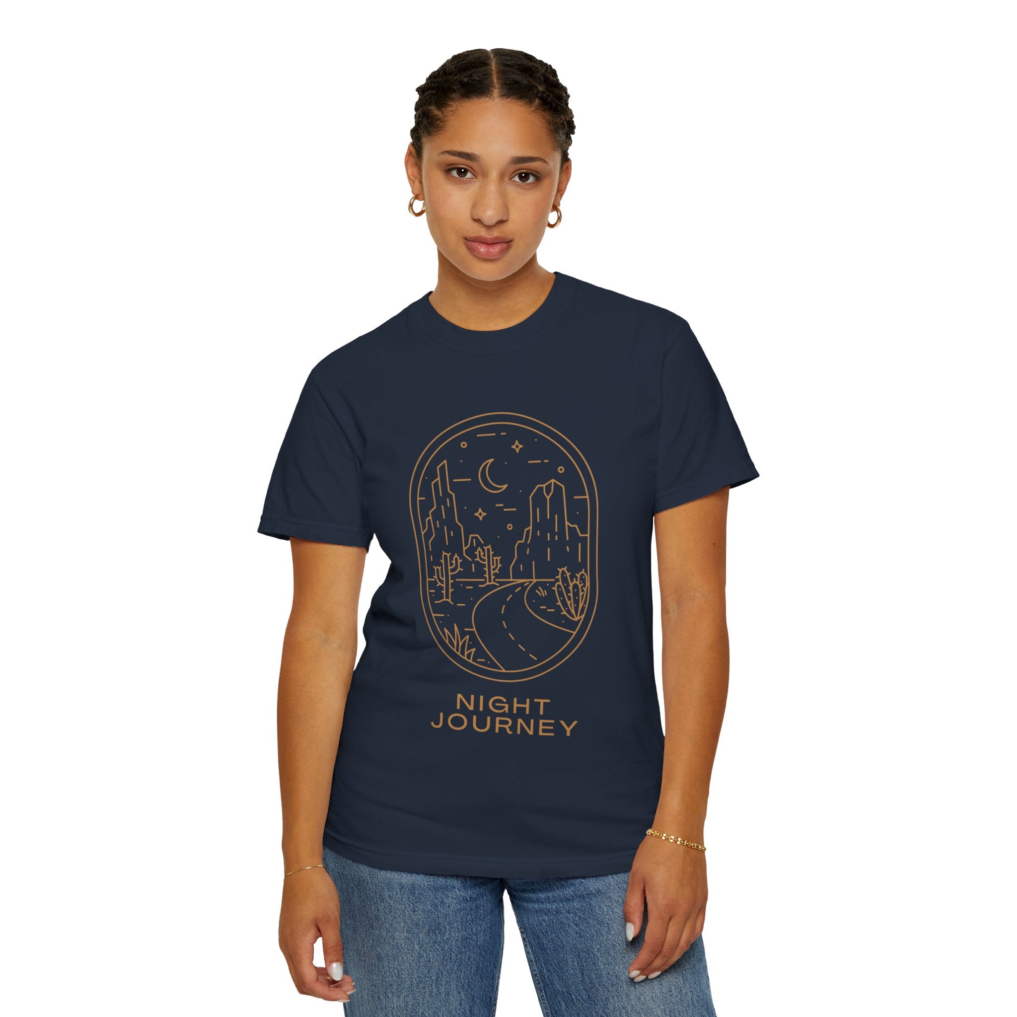Night Journey, Graphic Design Unisex T-shirt, Casual Cotton Outwear, Gift for Him- Gift for Her, Stylish Tee, Cool Shirt, Trendy Apparel, Comfortable Top,
