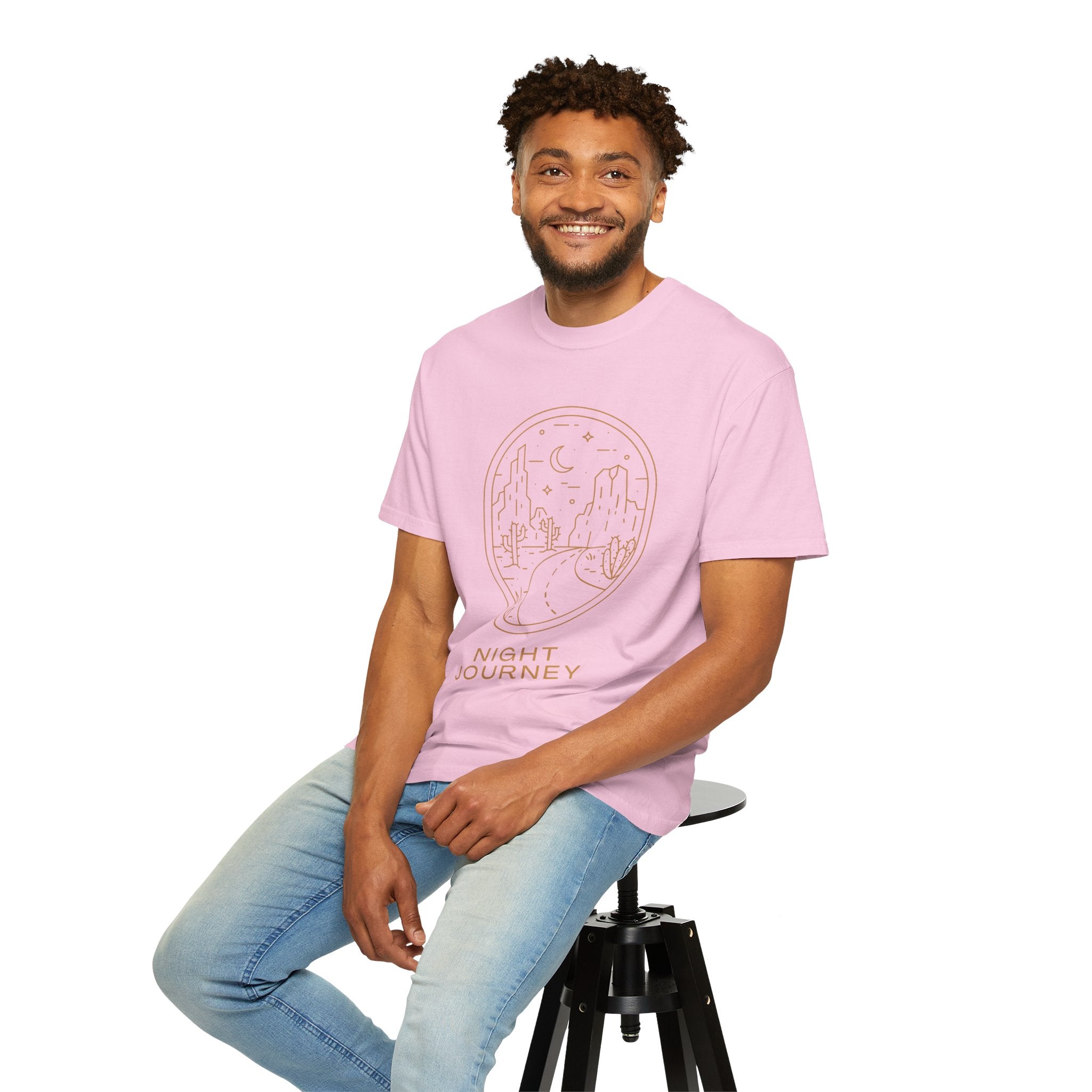 Night Journey, Graphic Design Unisex T-shirt, Casual Cotton Outwear, Gift for Him- Gift for Her, Stylish Tee, Cool Shirt, Trendy Apparel, Comfortable Top,