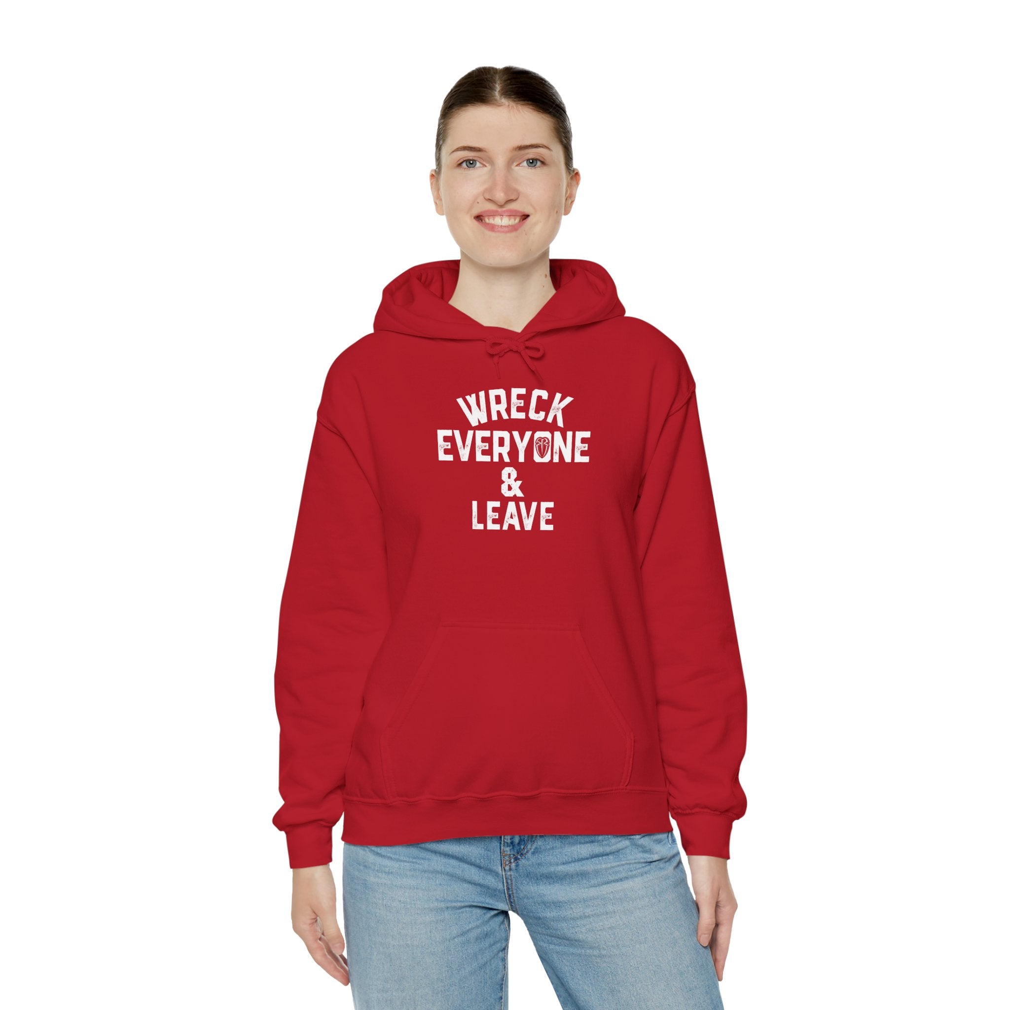 Wreck Everyone and Leave Royal Reigns Hoodies, Pro Wrestling Apparel, Heavy Blend Hoodie, Sports Fan Gift, Graphic Pullover
