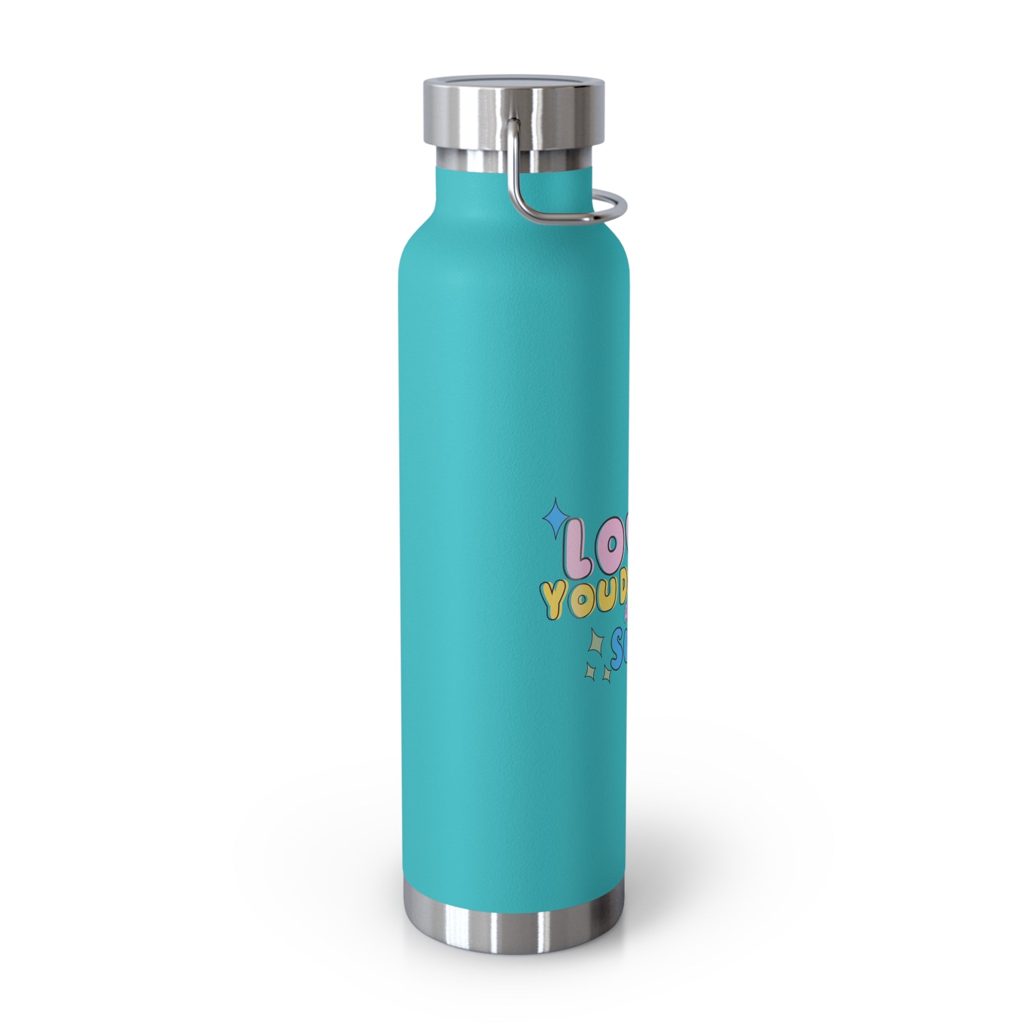 "Love What You Do and You'll Succeed " Copper Water Bottle, Inspirational Quote, Gift Tumbler, 22oz, Motivational Drinkware, Stainless Steel Thermos