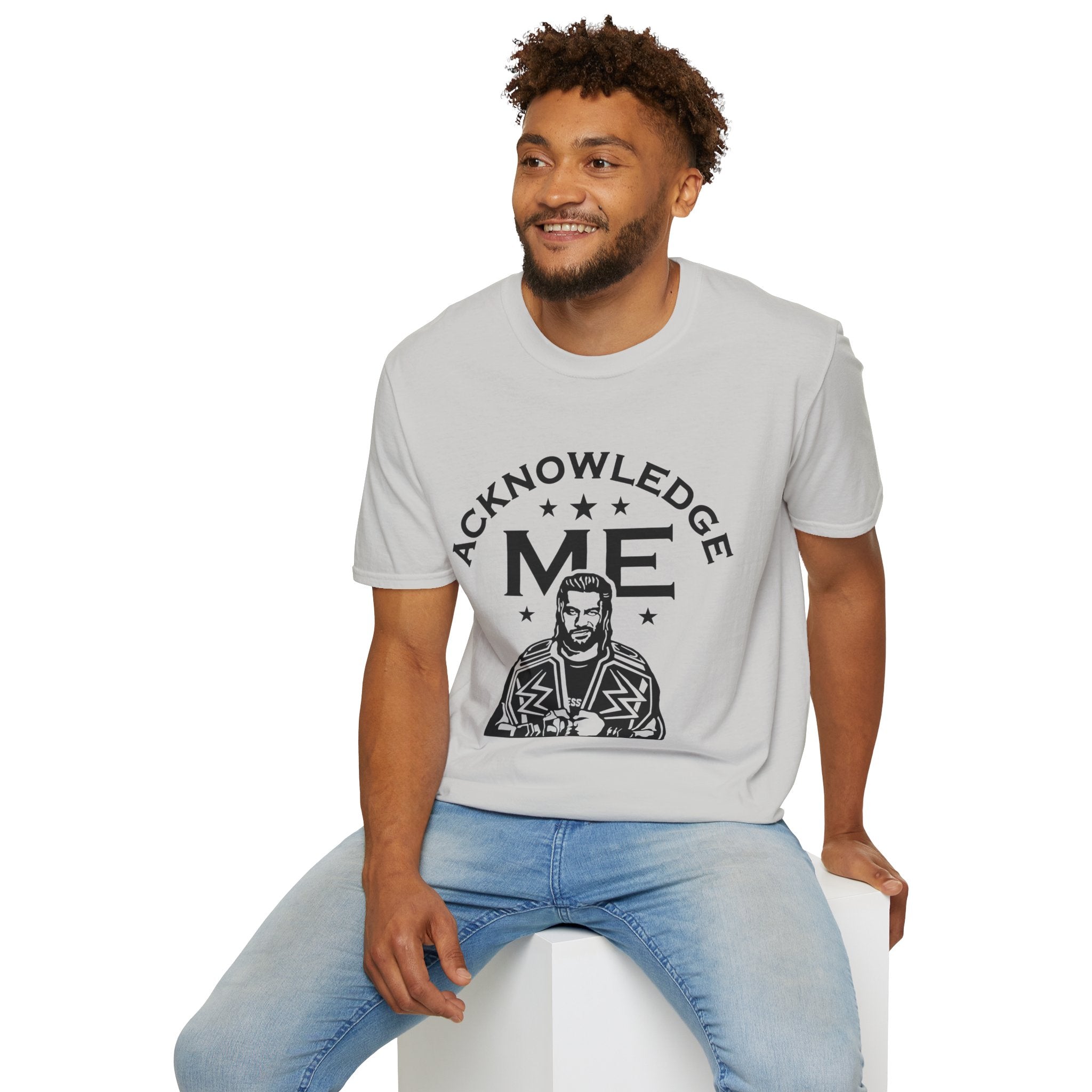 Roman Reigns Unisex Softstyle T-Shirt, Acknowledge Me Wrestling Fan Shirt, Gift, Wrestling Apparel, Roman Reigns Fan Tee
