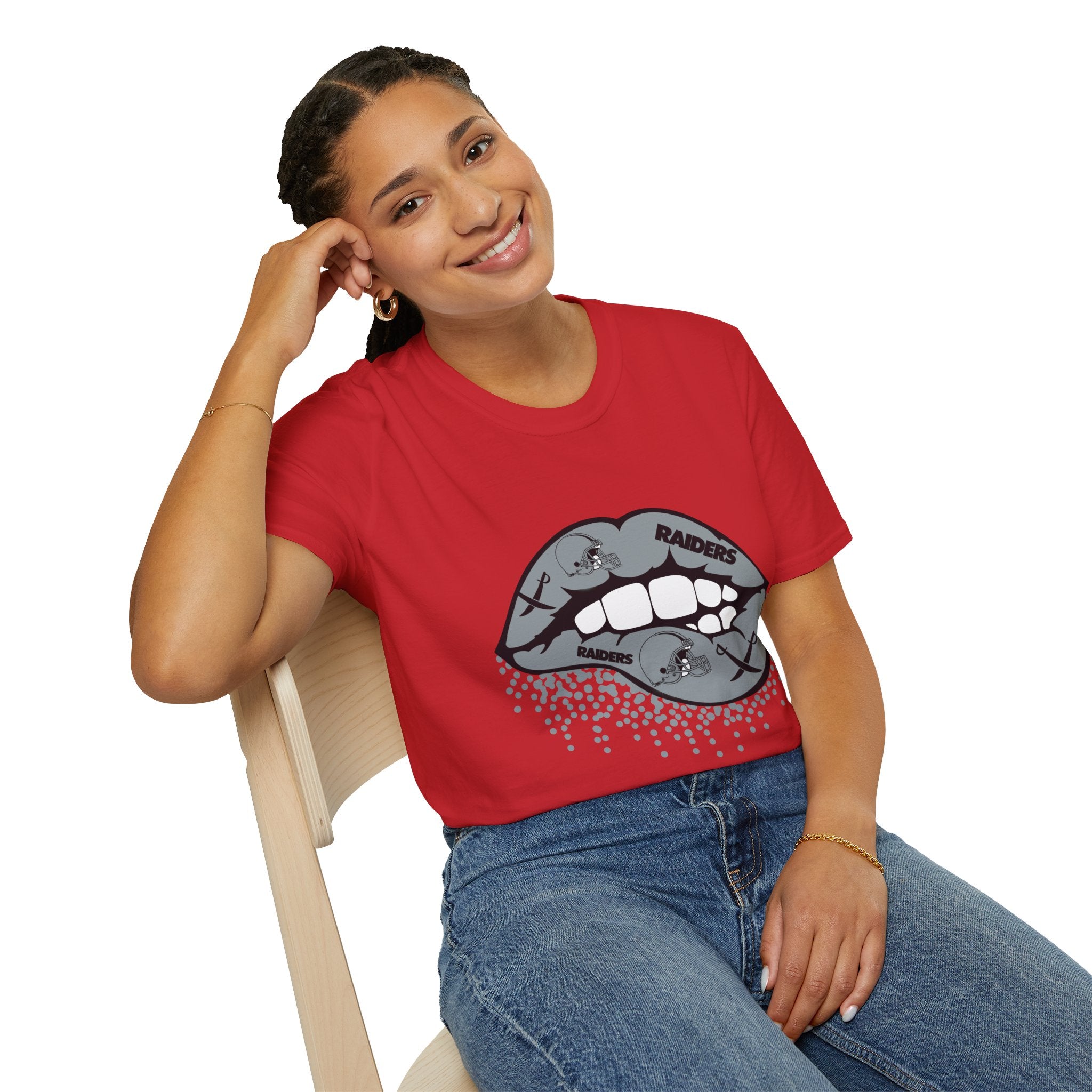 Lip Bite Raiders Unisex T-Shirt -Vintage Inspired Tee, Classic Shirt, Football Fan Shirt, Team Sports Top, Soft Cotton Jersey
