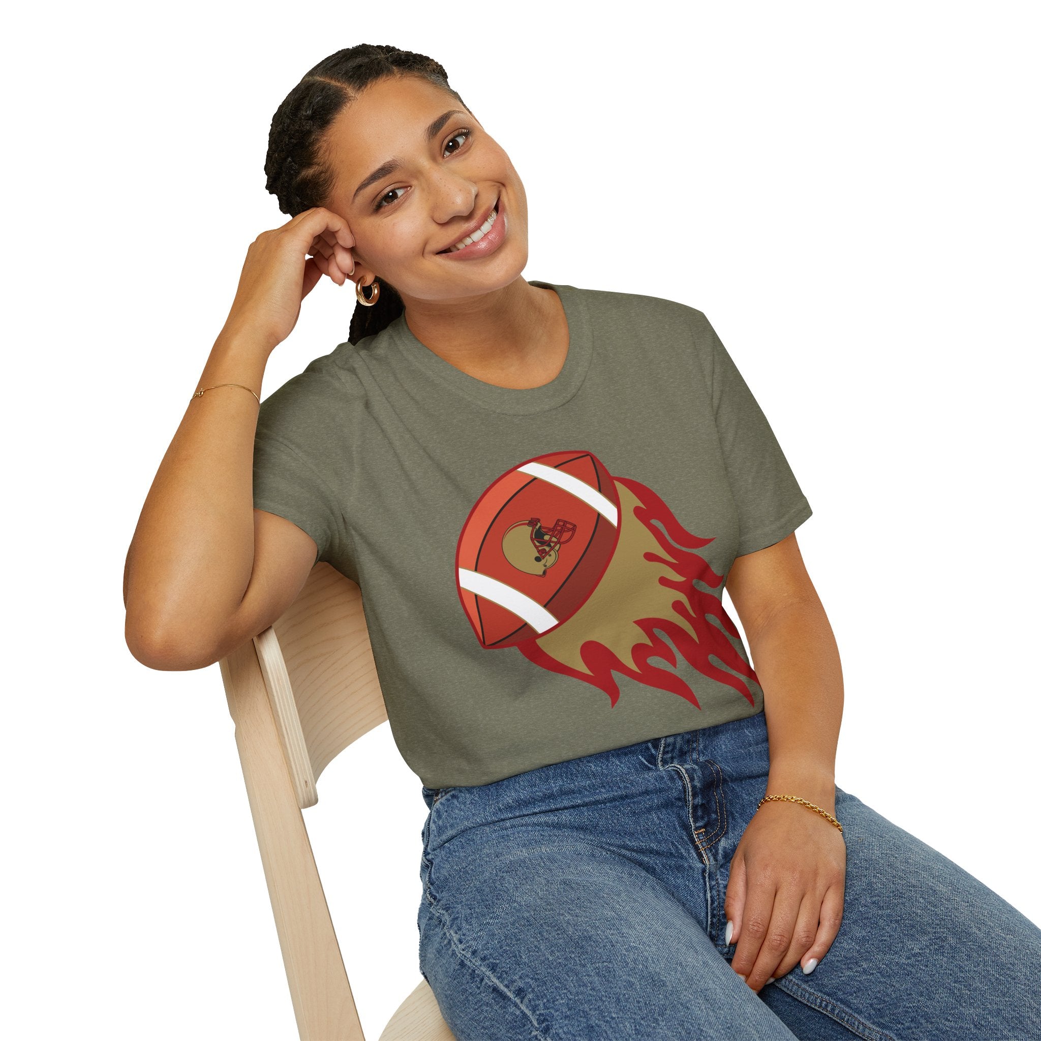 SF Football on Flare , San Francisco Shirt, Unique Fan Apparel, Football Team Game Day Shirt, Sporty Men's Women's Clothing