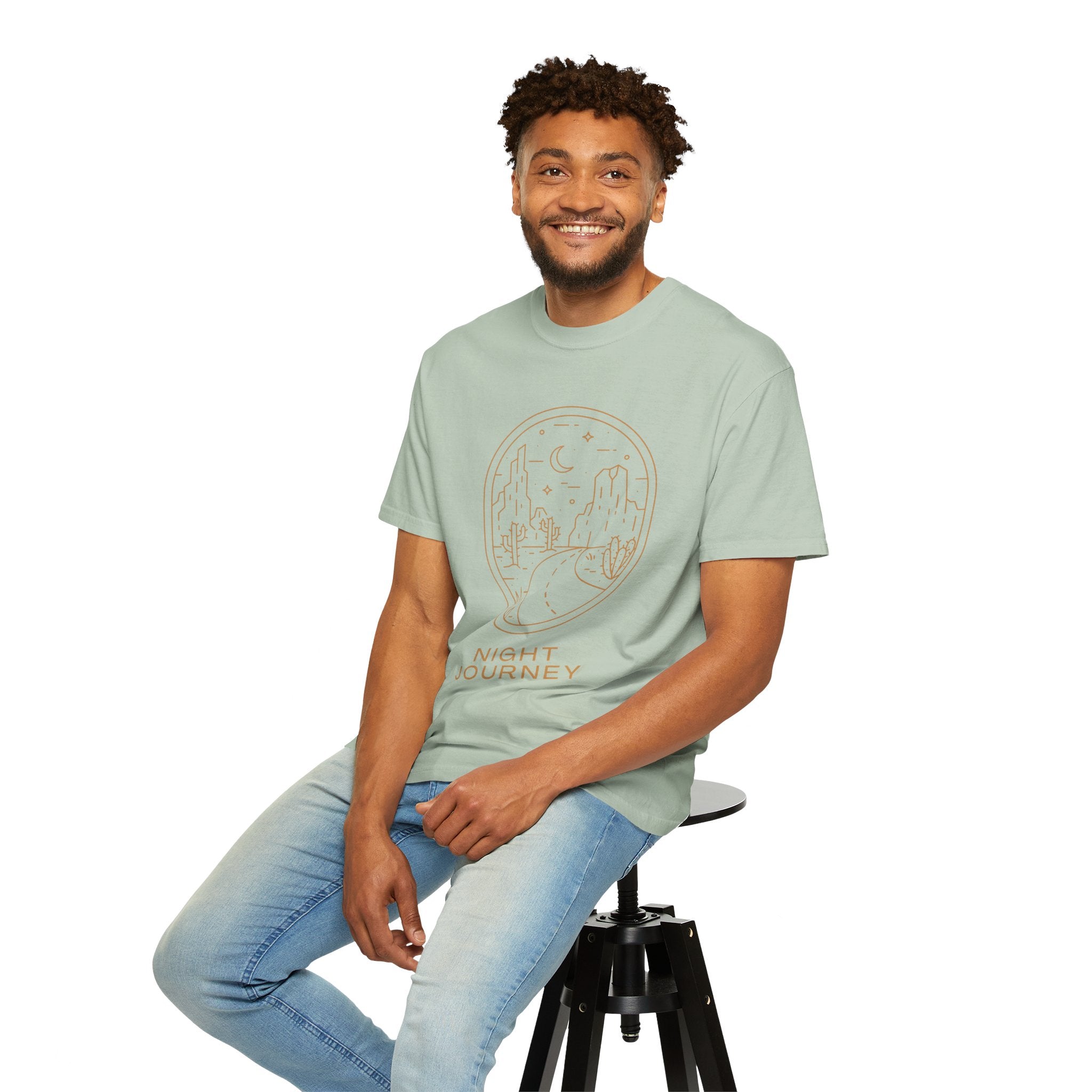 Night Journey, Graphic Design Unisex T-shirt, Casual Cotton Outwear, Gift for Him- Gift for Her, Stylish Tee, Cool Shirt, Trendy Apparel, Comfortable Top,