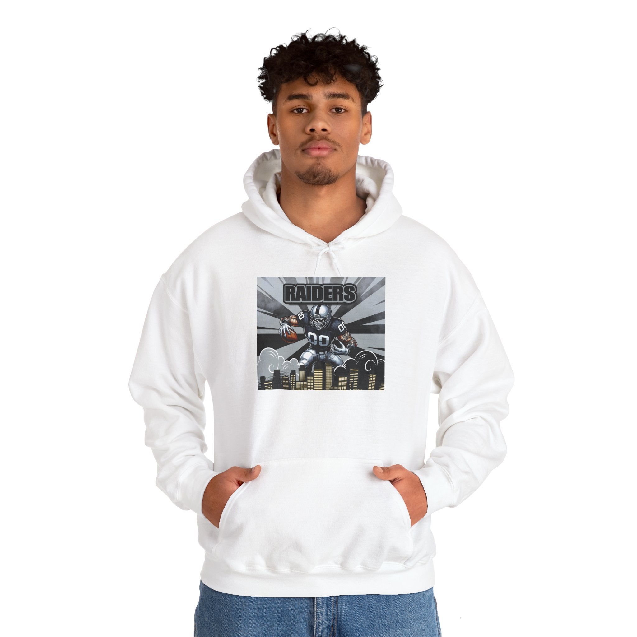 City Warrior Raiders Hoodie, Skyline Power Edition, Touchdown Raiders Hoodie, Unisex Hoodies, Raiders Football Fan Hoodie