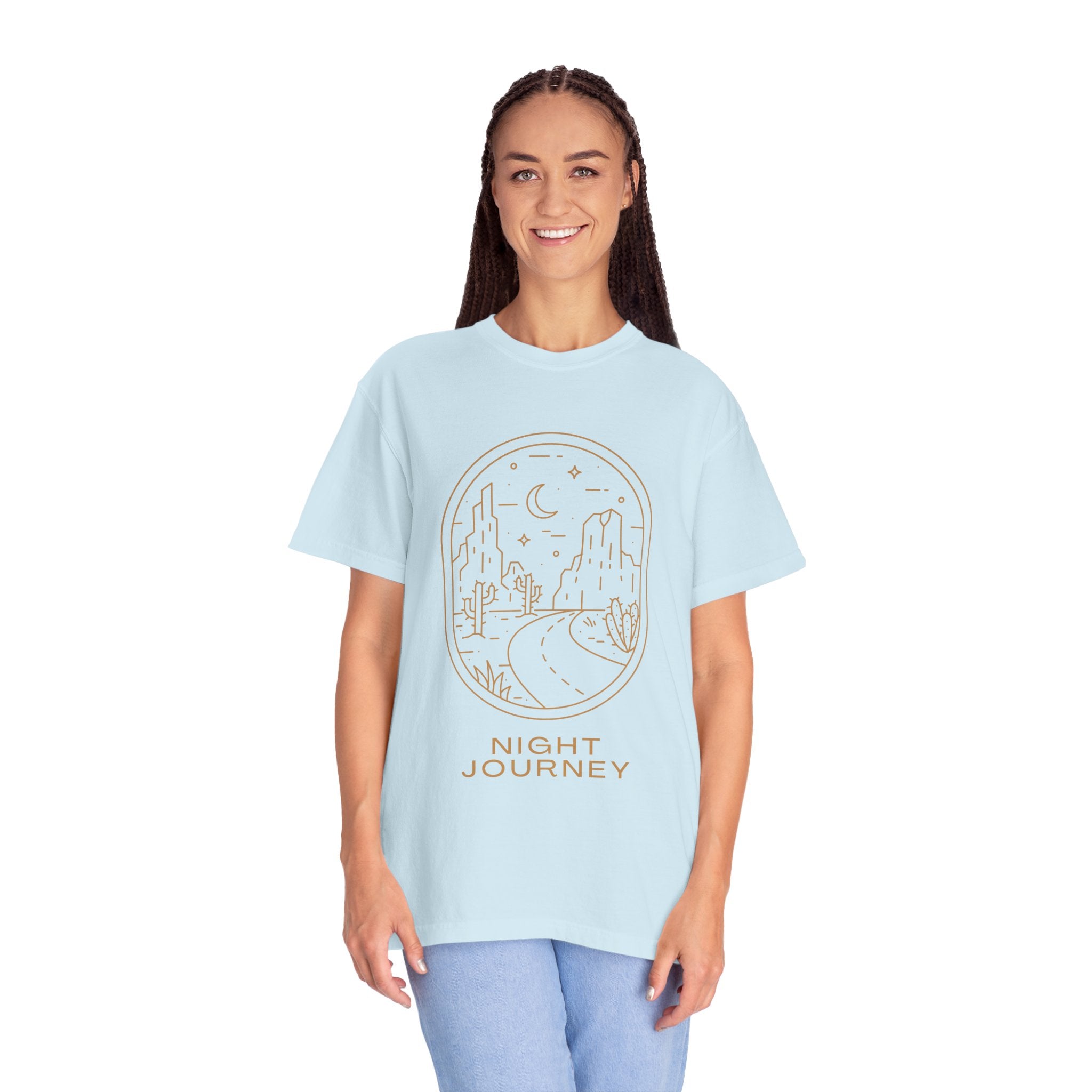 Night Journey, Graphic Design Unisex T-shirt, Casual Cotton Outwear, Gift for Him- Gift for Her, Stylish Tee, Cool Shirt, Trendy Apparel, Comfortable Top,