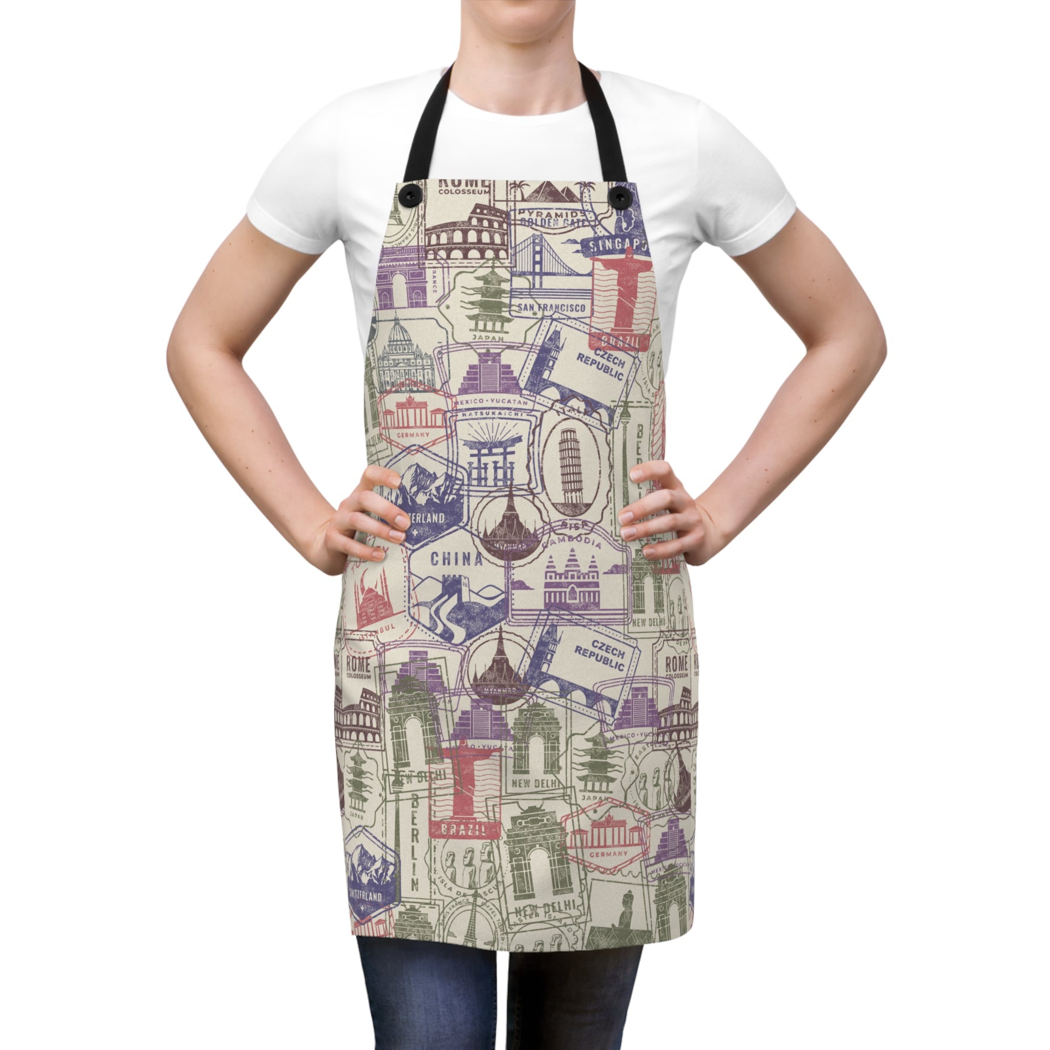 Cream Retro Unisex Apron, Apron for Her, Apron for Him, Food Lover, Kitchen Accessories