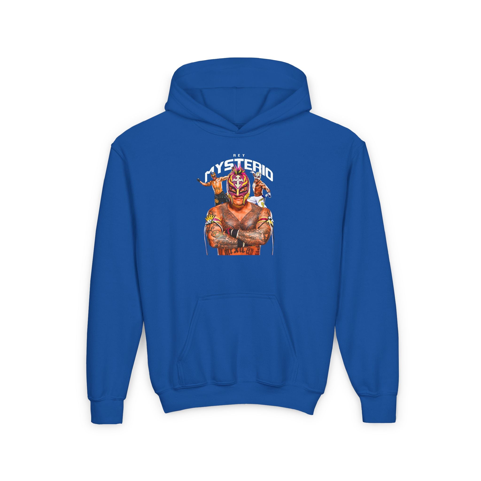 Rey Mysterio Graphic Design, Sports Fan Kids Hoodies - Youth Heavy Blend Hooded Sweatshirt, Unisex Wrestling Fan Hoodies, Gift for Her-Him, Casual Outwear