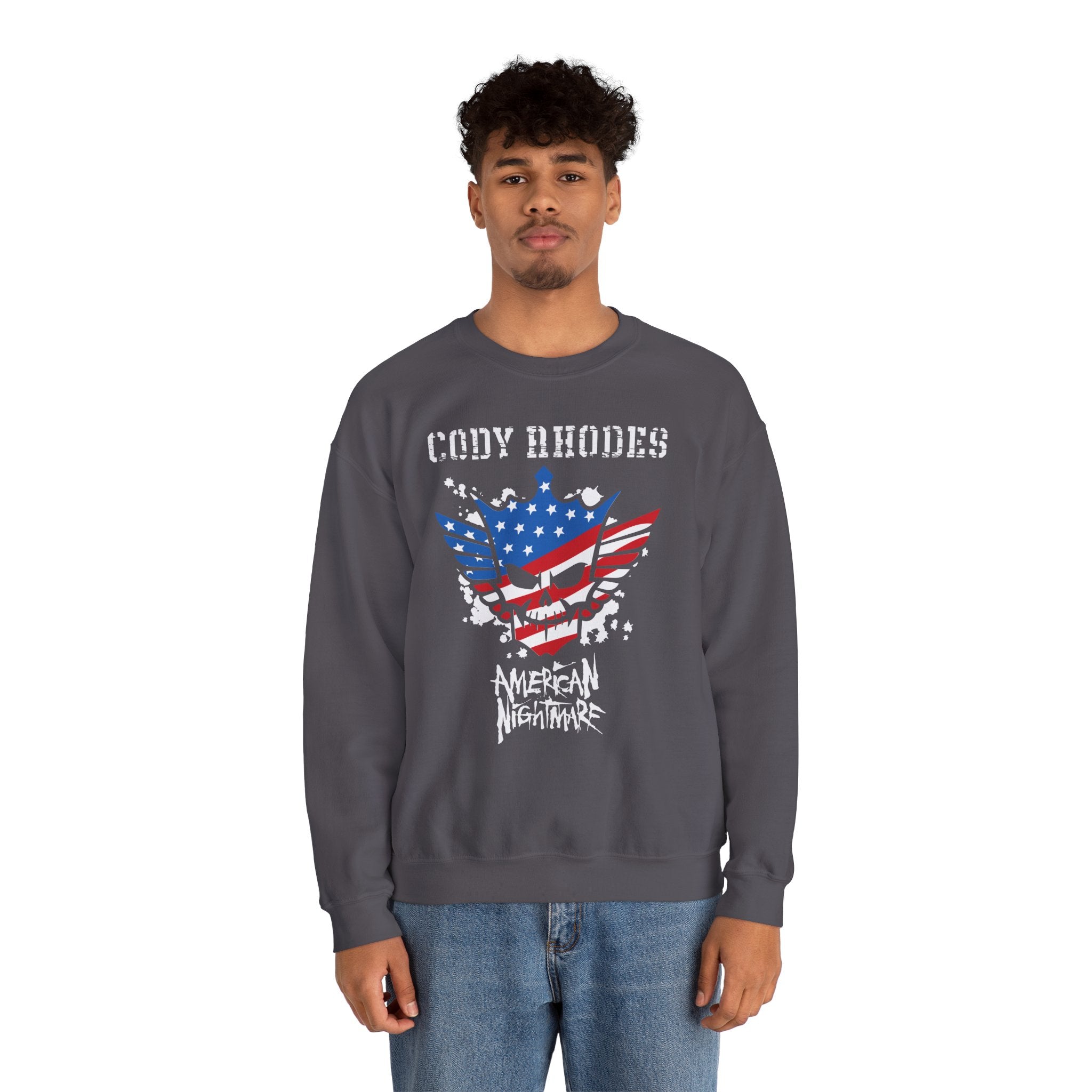 Cody Rhodes American Nightmare, Wrestling Fan Unisex Sweatshirt - Gift for Him or Her, Casual Outwear, Graphic Design, Heavy Blend Sweatshirt