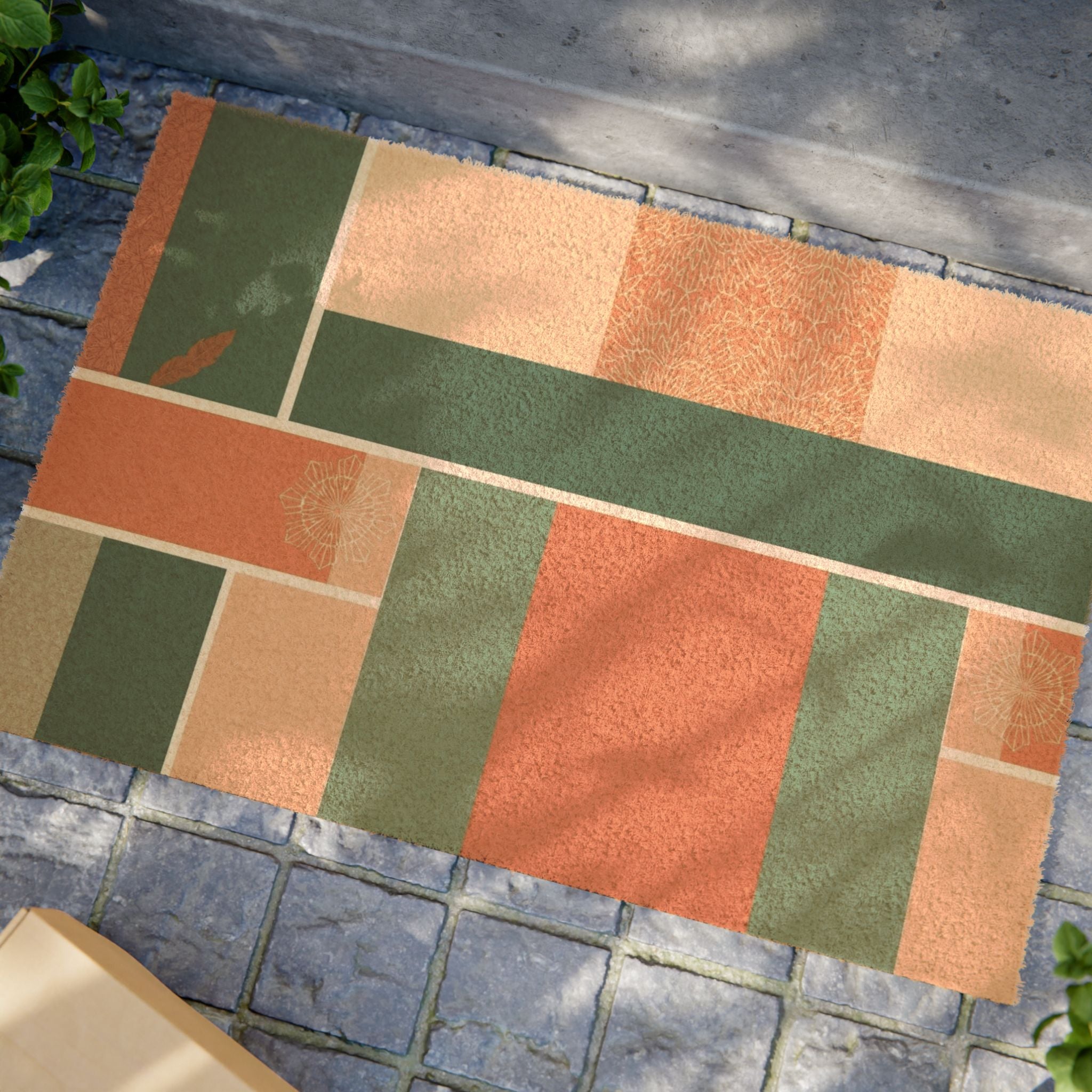 Terracotta Design, Coir Doormat, Welcome Mat for Front Door Decor, Floor Mats with Non-Slip Backing, Home Office