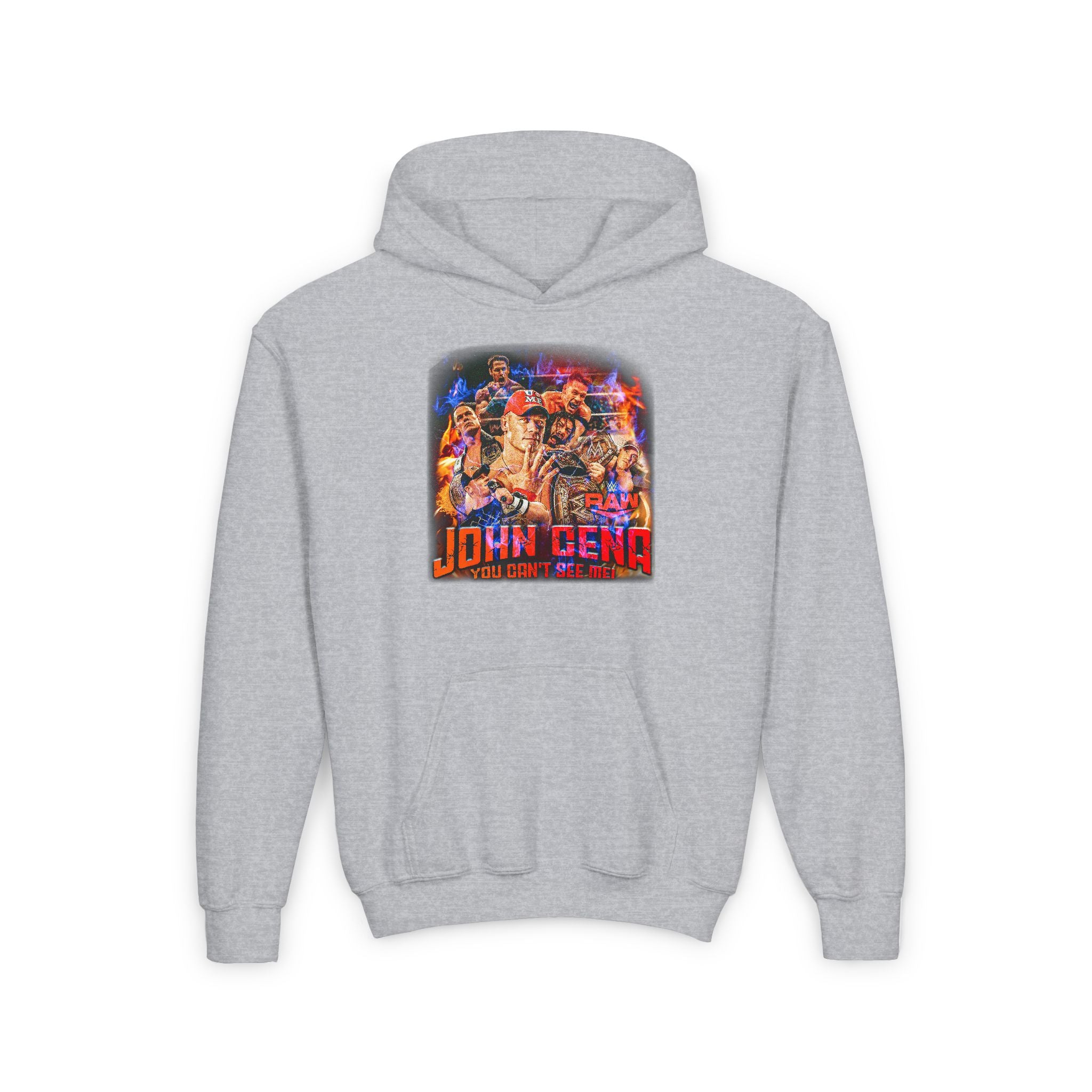 John Cena " You Don't See Me" Graphic Design, Sports Fan Kids Hoodies - Youth Heavy Blend Hooded Sweatshirt, Unisex Wrestling Fan Hoodies, Gift for Her-Him, Casual Outwear