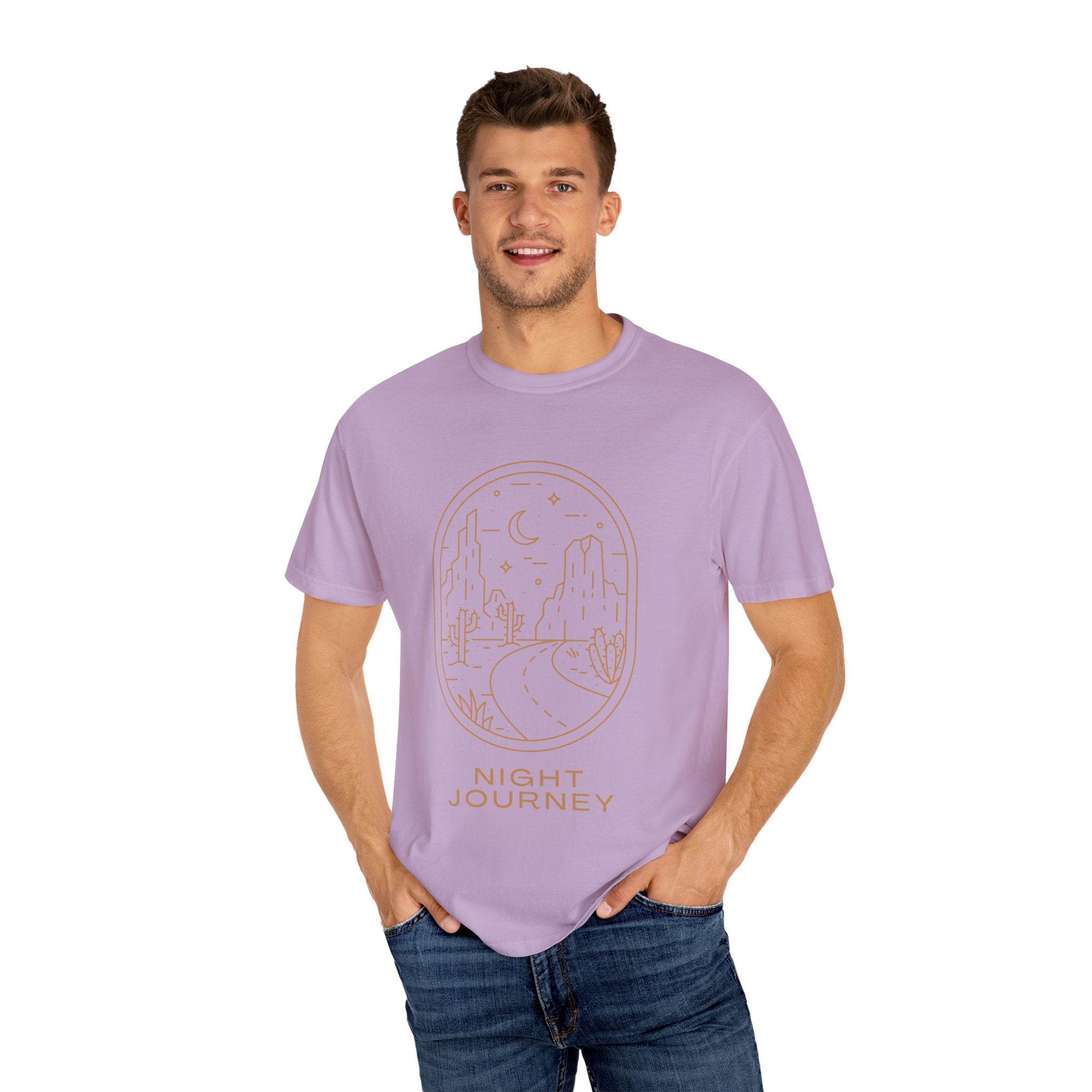Night Journey, Graphic Design Unisex T-shirt, Casual Cotton Outwear, Gift for Him- Gift for Her, Stylish Tee, Cool Shirt, Trendy Apparel, Comfortable Top,