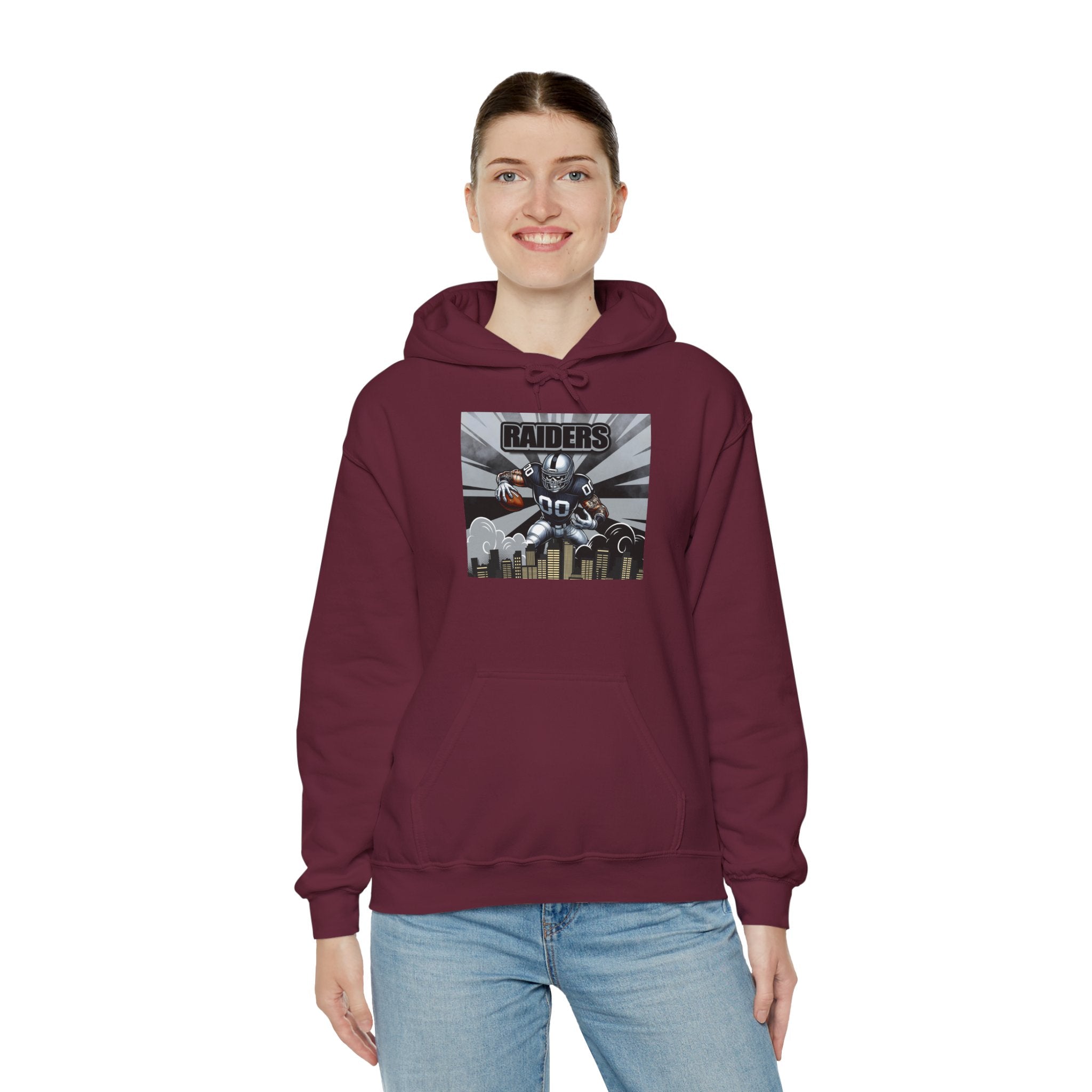 City Warrior Raiders Hoodie, Skyline Power Edition, Touchdown Raiders Hoodie, Unisex Hoodies, Raiders Football Fan Hoodie