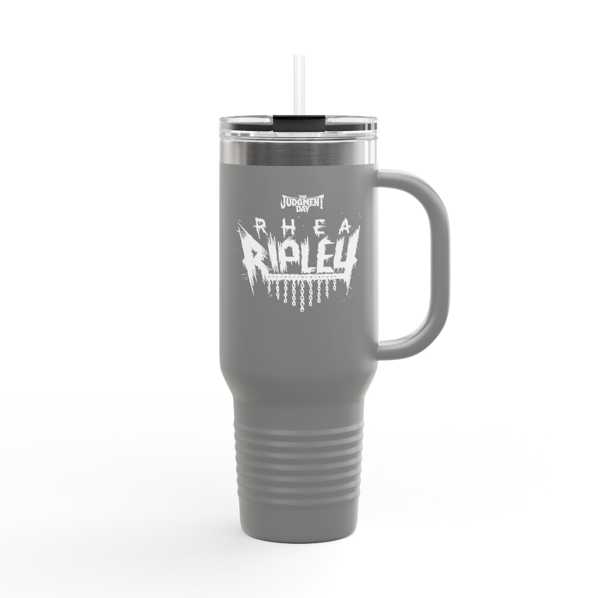 "The Judgement Day" Rhea Ripley White Graphic Design, Insulated Travel Mug, Gift for Her Gift for Him - 40oz, Gift for Her, Gift for Him