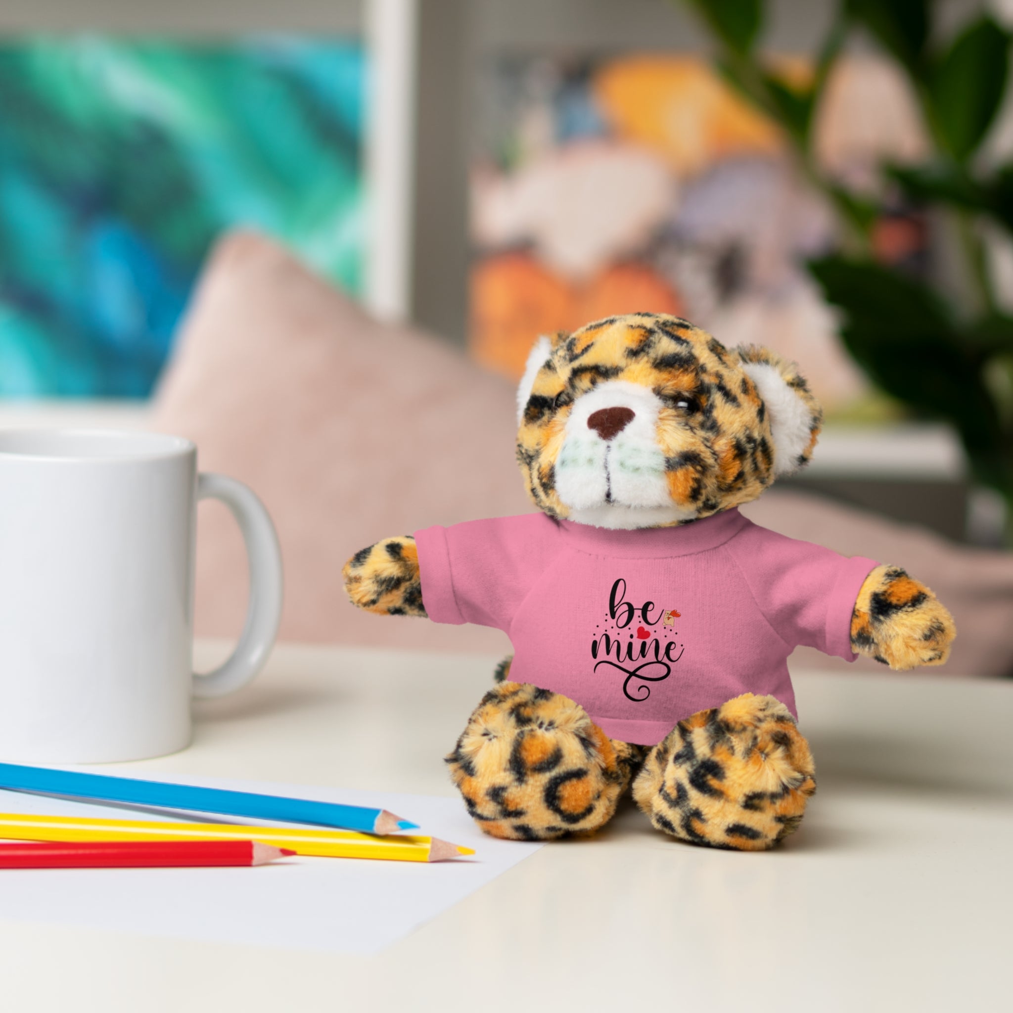 Lovely Panda Plushy, Be Mine, Stuffed Animals Shirt Printed, Suitable for Soft Valentine's Day Gift for Her, Him