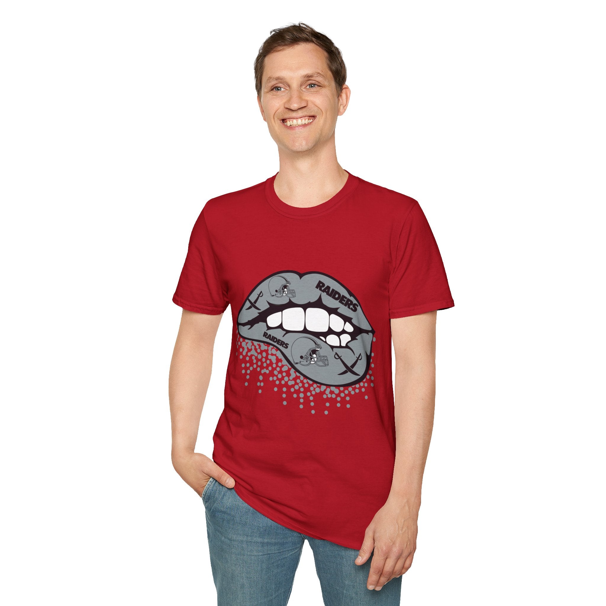 Lip Bite Raiders Unisex T-Shirt -Vintage Inspired Tee, Classic Shirt, Football Fan Shirt, Team Sports Top, Soft Cotton Jersey