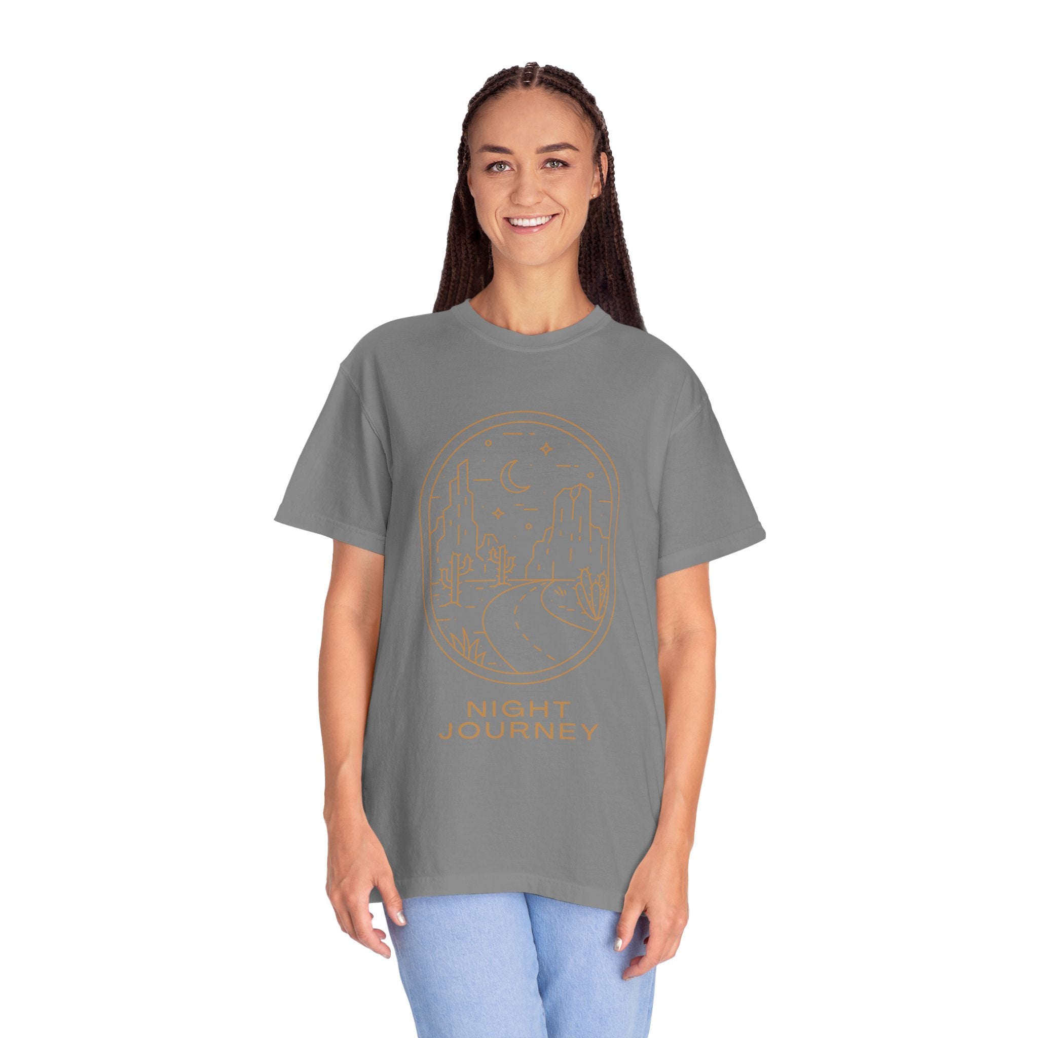 Night Journey, Graphic Design Unisex T-shirt, Casual Cotton Outwear, Gift for Him- Gift for Her, Stylish Tee, Cool Shirt, Trendy Apparel, Comfortable Top,
