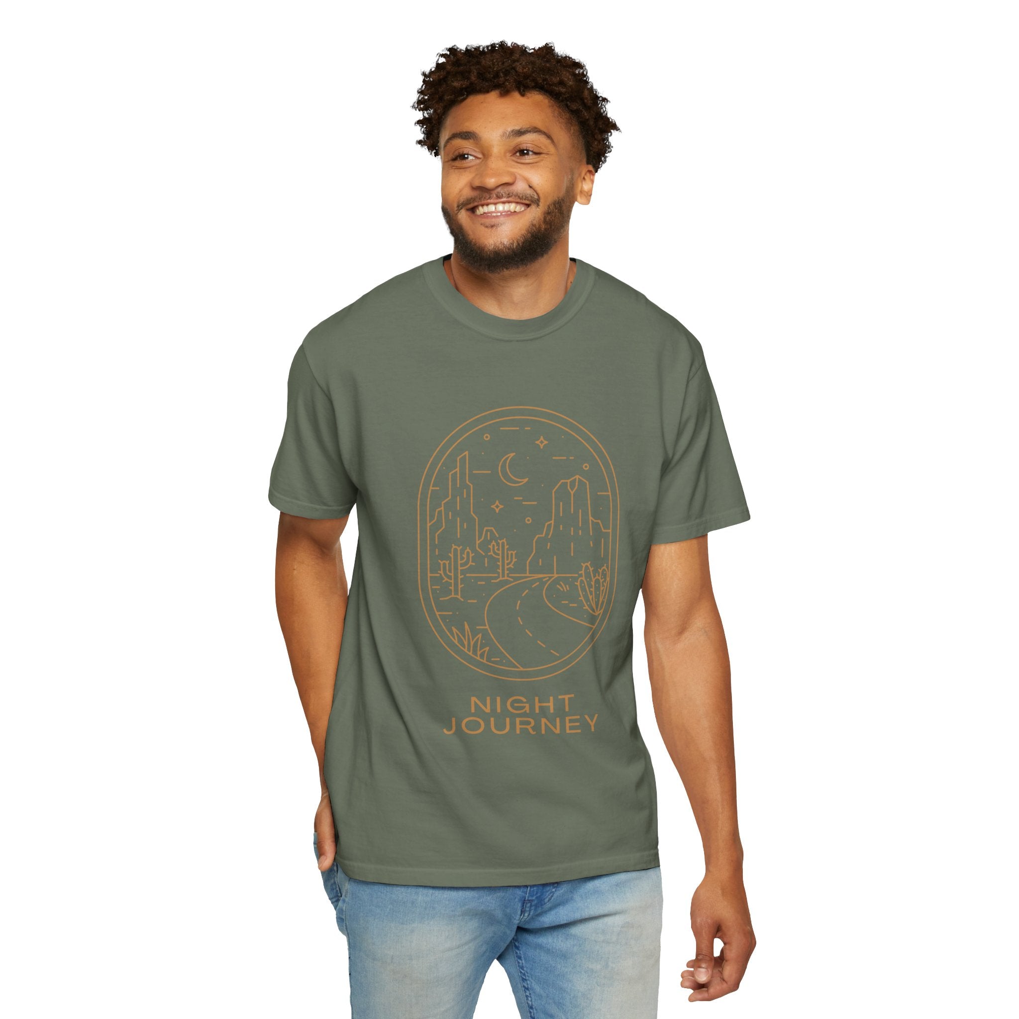 Night Journey, Graphic Design Unisex T-shirt, Casual Cotton Outwear, Gift for Him- Gift for Her, Stylish Tee, Cool Shirt, Trendy Apparel, Comfortable Top,