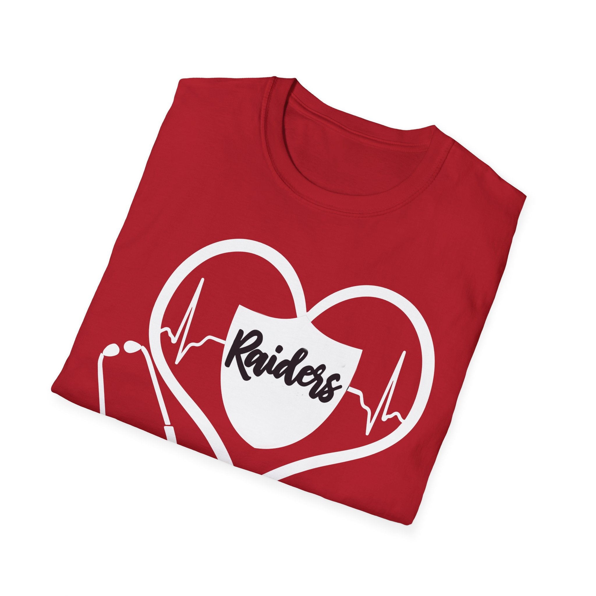 Stethoscope White Raiders Football T-Shirt, Sports Team Shirt, Fan Game Day Clothing, Football Fan Gift, Team Spirit Tee