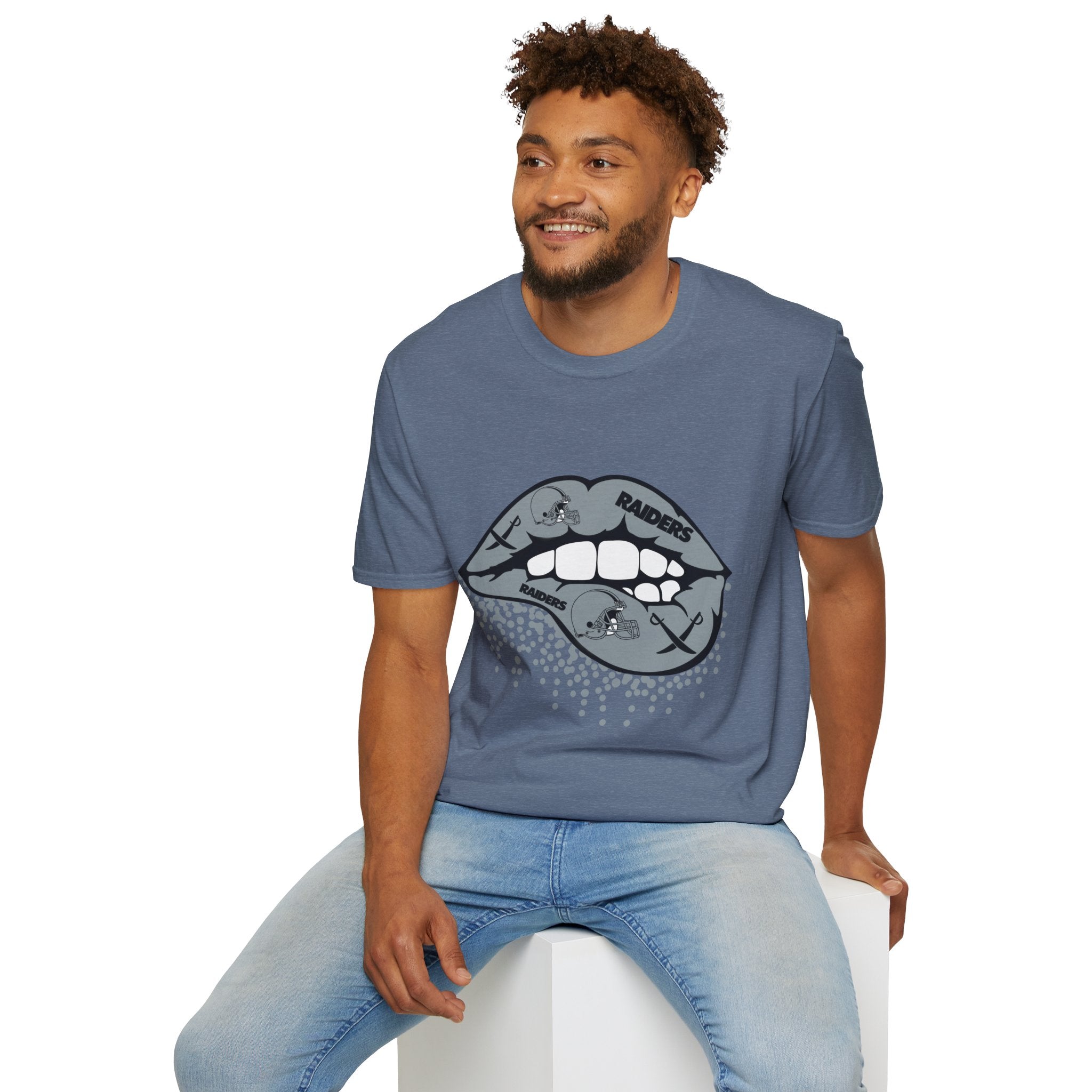 Lip Bite Raiders Unisex T-Shirt -Vintage Inspired Tee, Classic Shirt, Football Fan Shirt, Team Sports Top, Soft Cotton Jersey