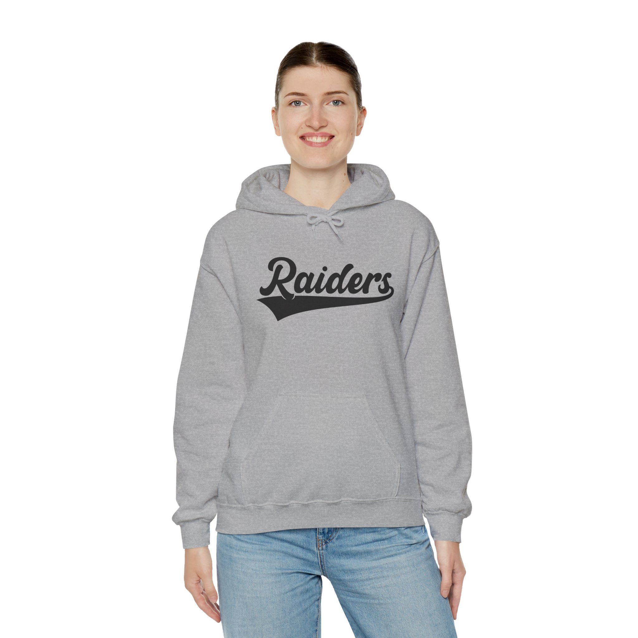 Pure Black Raiders Hoodie - Legendary Fanwear, Football Raiders Hoodie, Bold and Dominant, Ultimate Game-Day Gear, Football