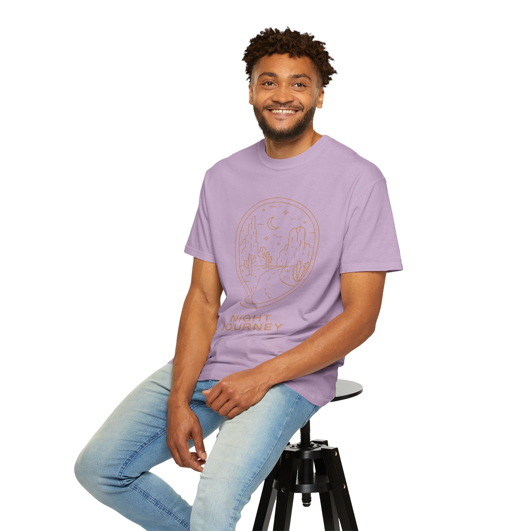 Night Journey, Graphic Design Unisex T-shirt, Casual Cotton Outwear, Gift for Him- Gift for Her, Stylish Tee, Cool Shirt, Trendy Apparel, Comfortable Top,