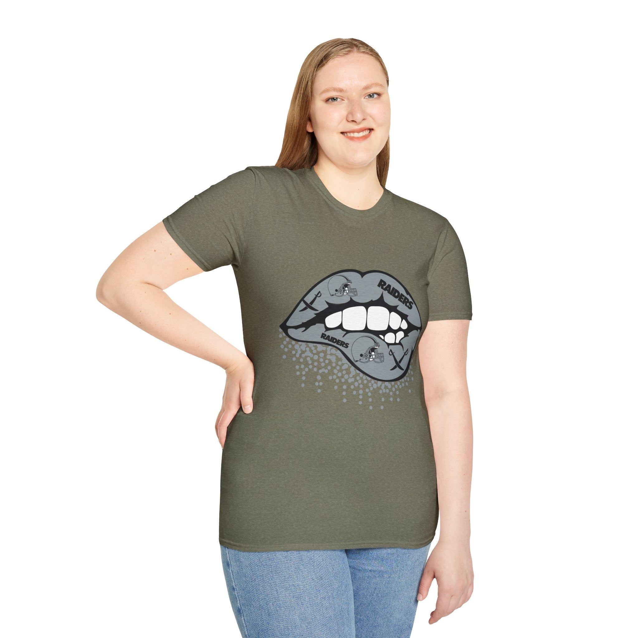 Lip Bite Raiders Unisex T-Shirt -Vintage Inspired Tee, Classic Shirt, Football Fan Shirt, Team Sports Top, Soft Cotton Jersey