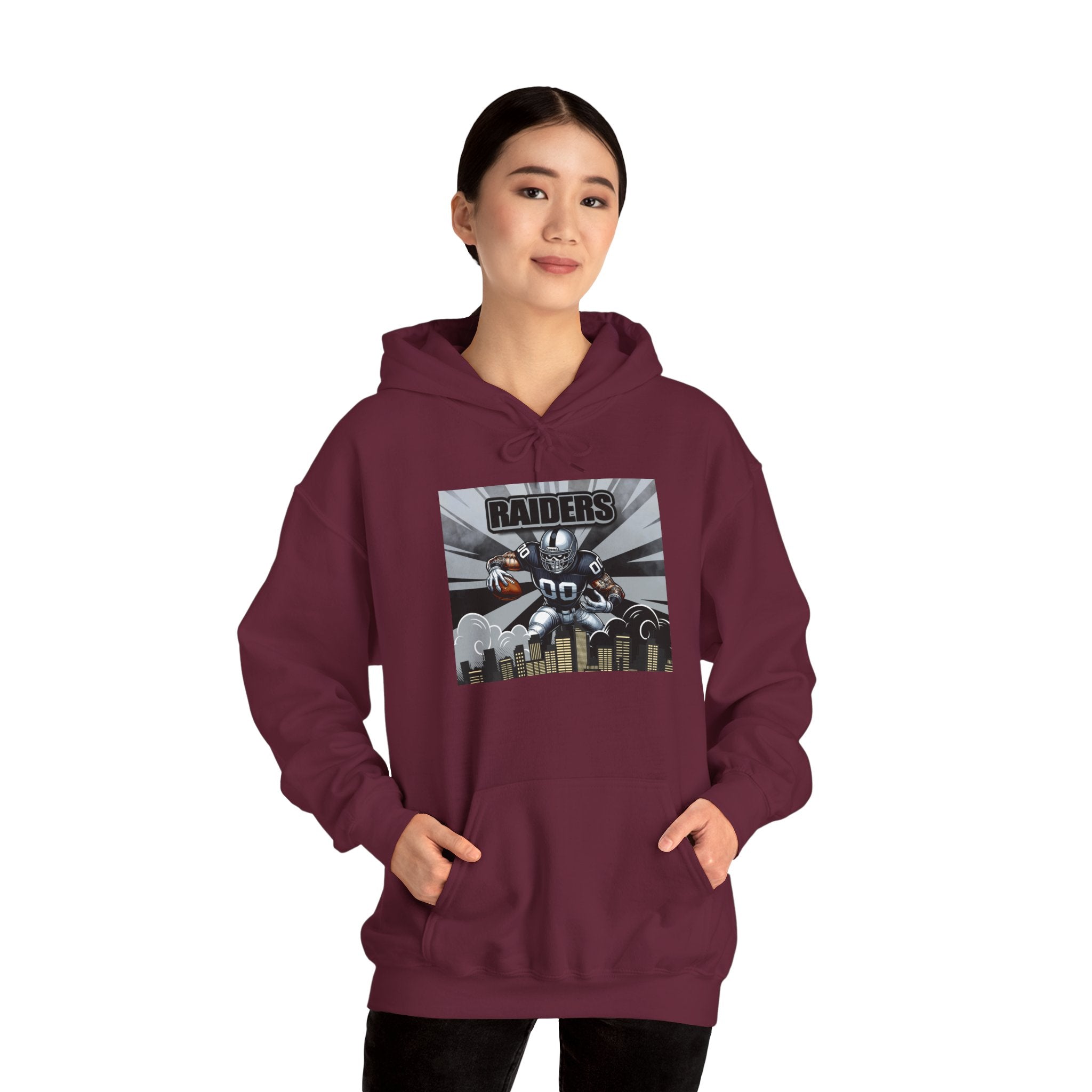 City Warrior Raiders Hoodie, Skyline Power Edition, Touchdown Raiders Hoodie, Unisex Hoodies, Raiders Football Fan Hoodie