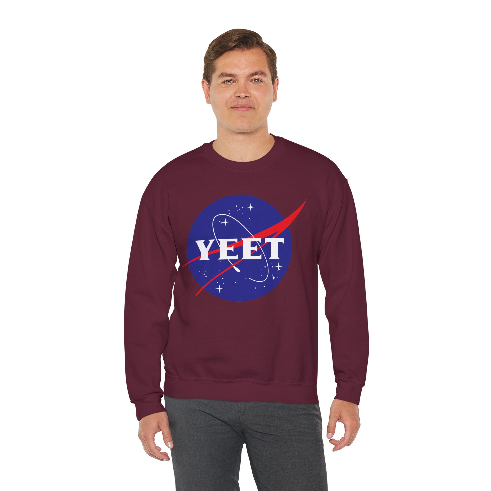 Yeet Nasa Sweatshirt Design, Sports Sweatshirt, Wrestling Fan Unisex Sweatshirt - Gift for Him or Her, Casual Outwear, Heavy Blend Crewneck Sweatshirt