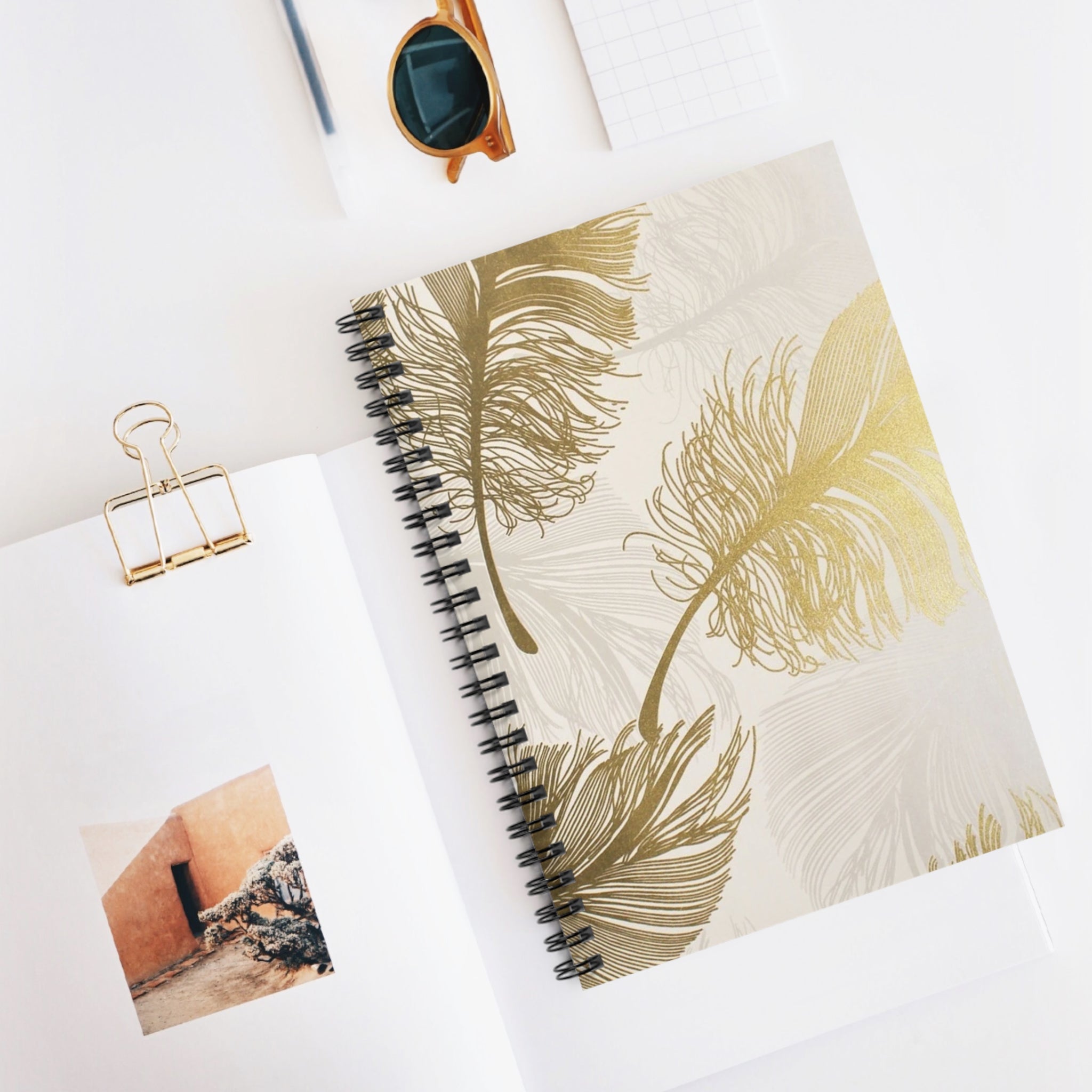 White Black Minimalist Notebook, Spiral Notebook - Ruled Line, Notebook, Office Supplies, School Supplies