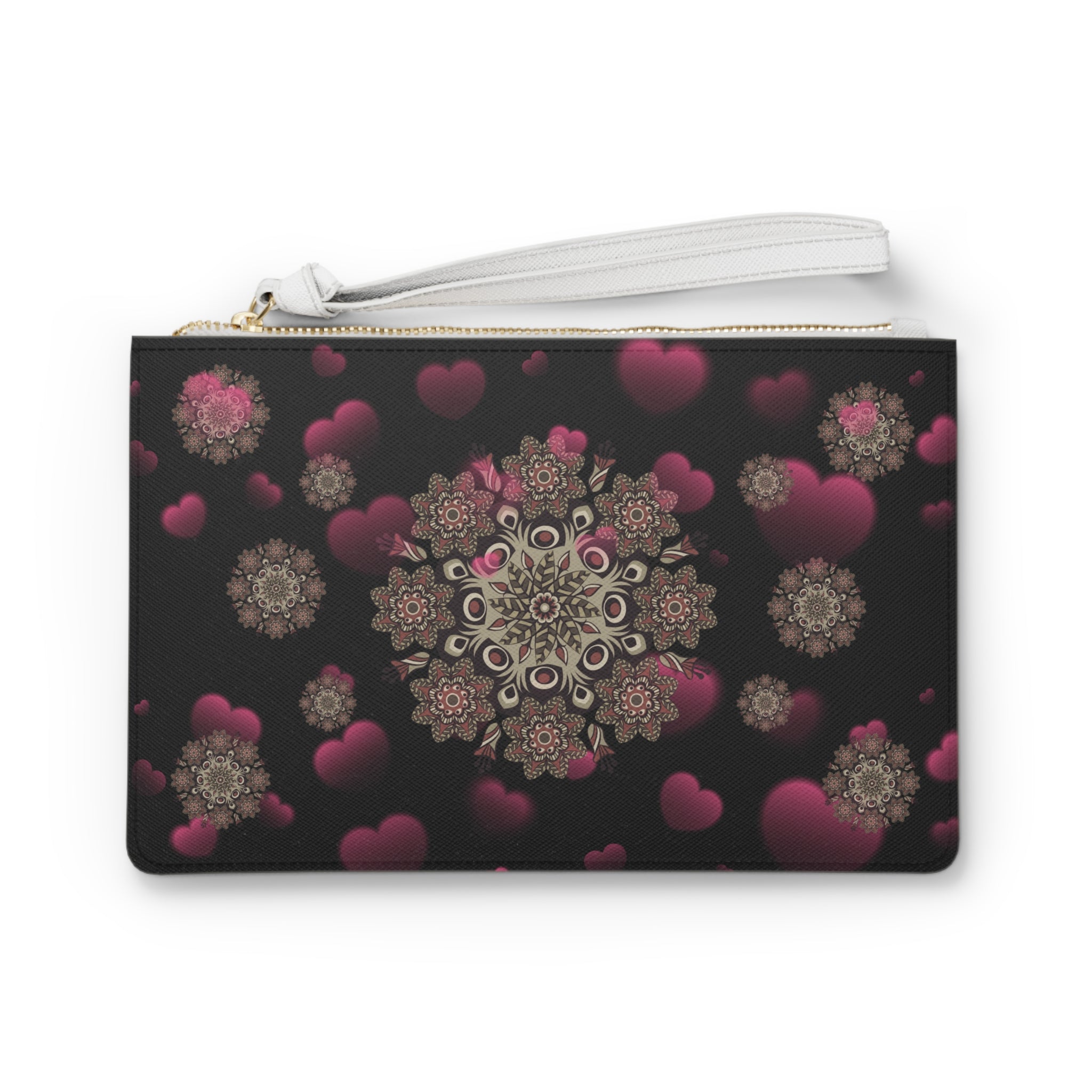 Black Heart Clutch Bag - Valentines Gift, Cute Design, Women Wallet Wristlet Clutch, Purses for Women Wristlet, Handbags Small Wallet Purses, Ladies Gifts