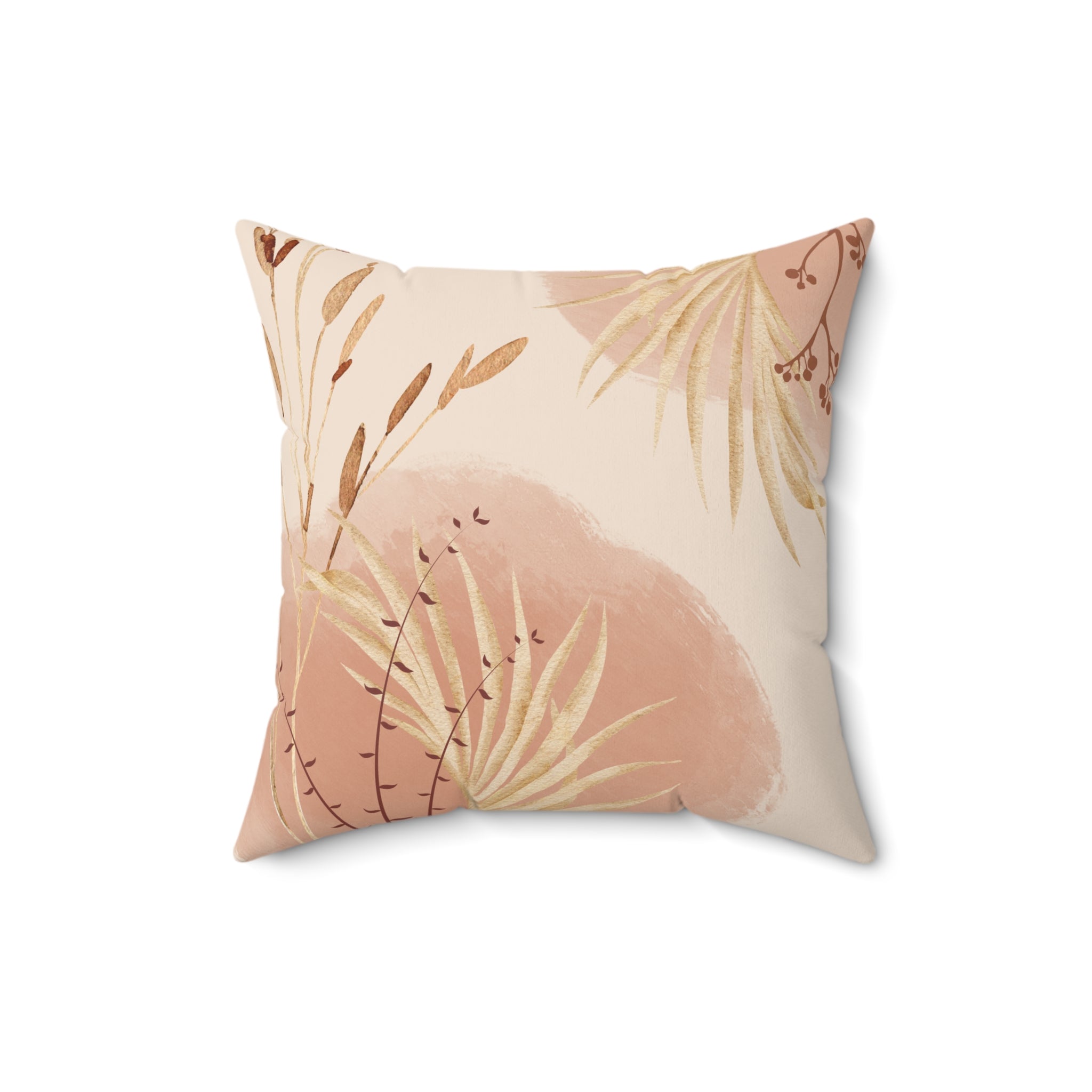 Soft Pink Floral Flower Pillow Covers, Decorative Couch Sofa Accent Pillows, Living Room Spun Polyester Square Pillow