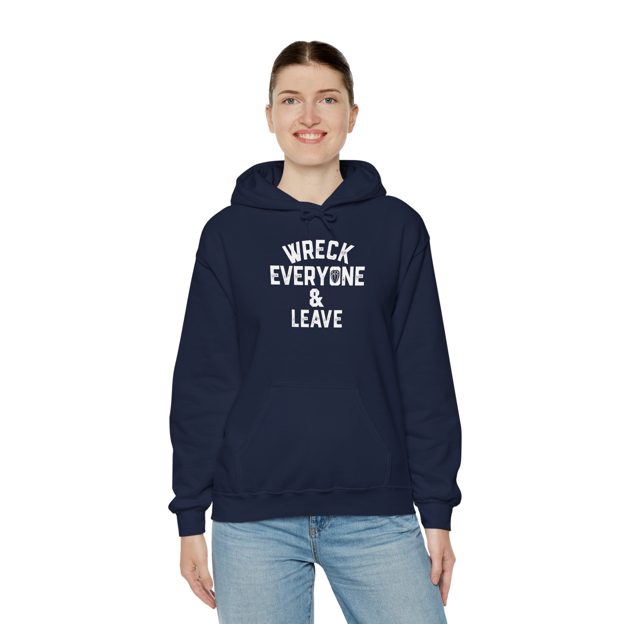 Wreck Everyone and Leave Royal Reigns Hoodies, Pro Wrestling Apparel, Heavy Blend Hoodie, Sports Fan Gift, Graphic Pullover