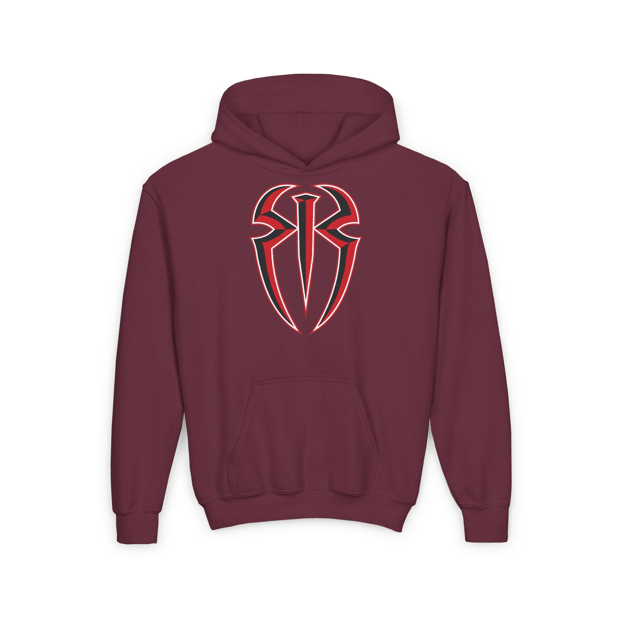 Roman Reigns Black Red Shirt Design, Sports Fan Kids Hoodies - Youth Heavy Blend Hooded Sweatshirt, Unisex, Gift for Her-Him, Casual Outwear